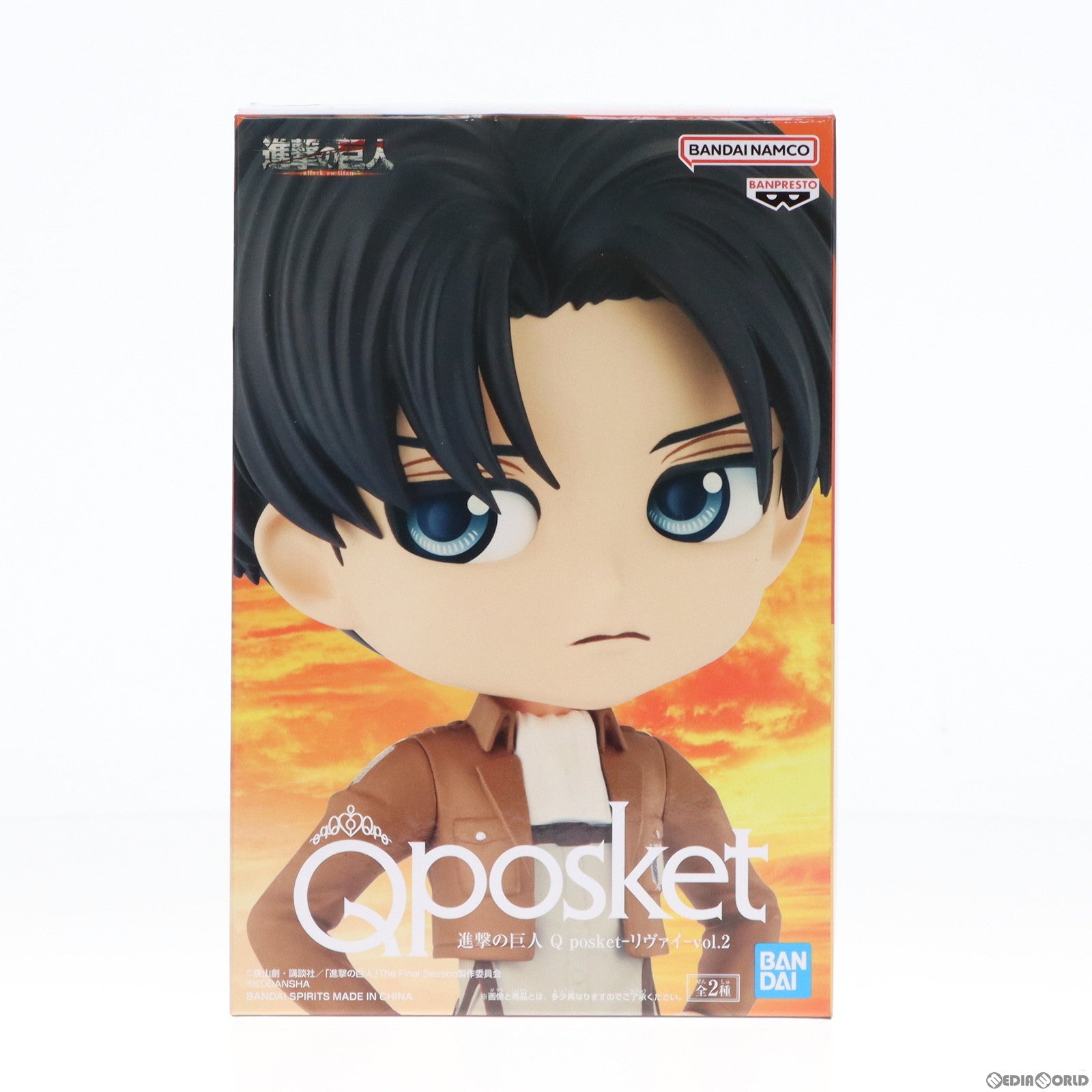 【中古即納】[FIG]リヴァイ・アッカーマン B(ポーズ) 進撃の巨人 Q posket-リヴァイ-vol.2 フィギュア プライズ(2640083) バンプレスト(20230420)