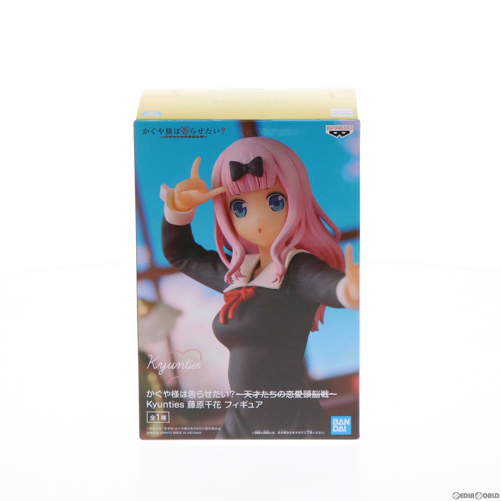 【中古即納】[FIG] Kyunties 藤原千花(ふじわらちか) かぐや様は告らせたい～～天才たちの恋愛頭脳戦～ フィギュア プライズ(2576616) バンプレスト(20220228)