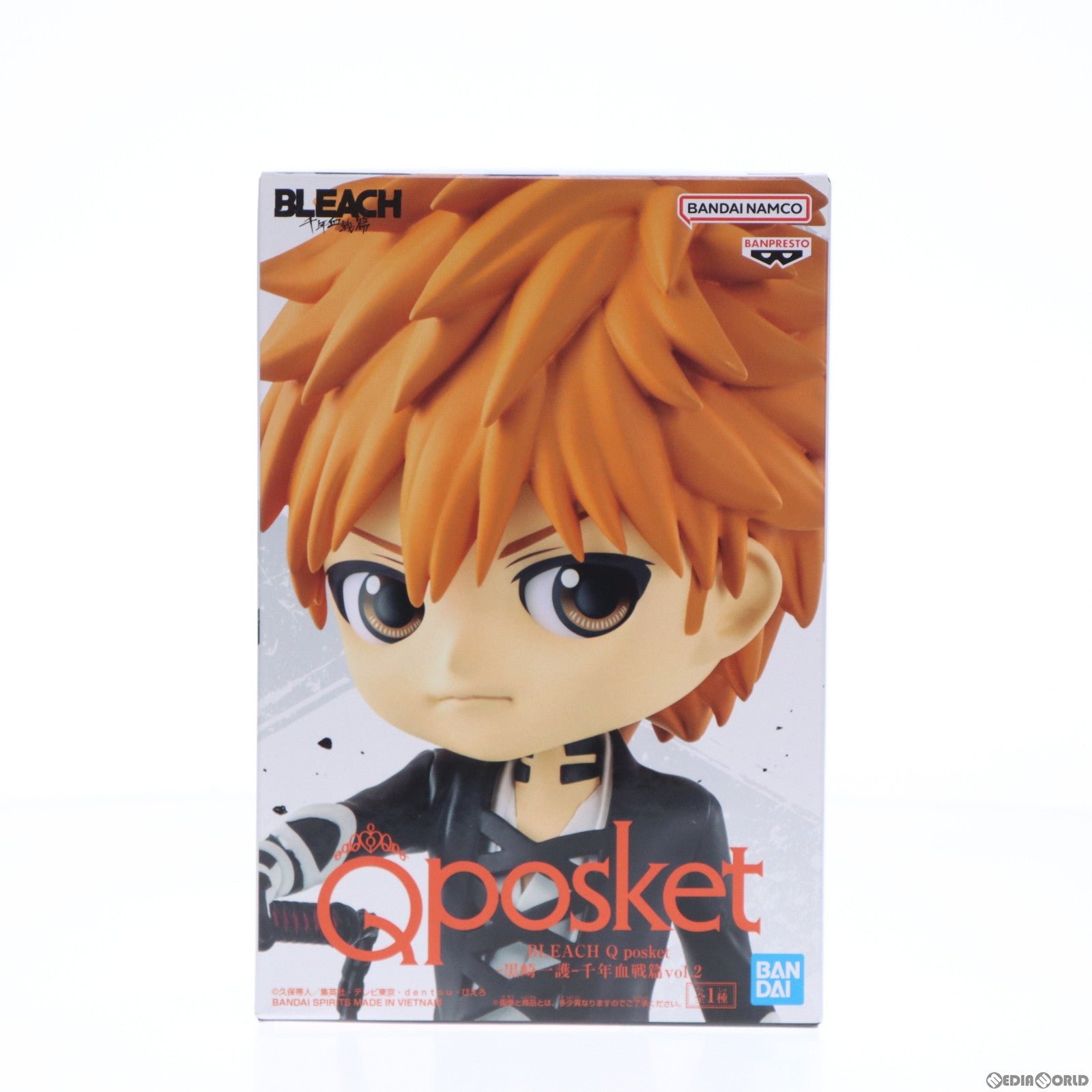 【中古即納】[FIG] 黒崎一護(くろさきいちご) BLEACH(ブリーチ) Q posket-黒崎一護-千年血戦篇vol.2 フィギュア プライズ(2673120) バンプレスト(20230720)