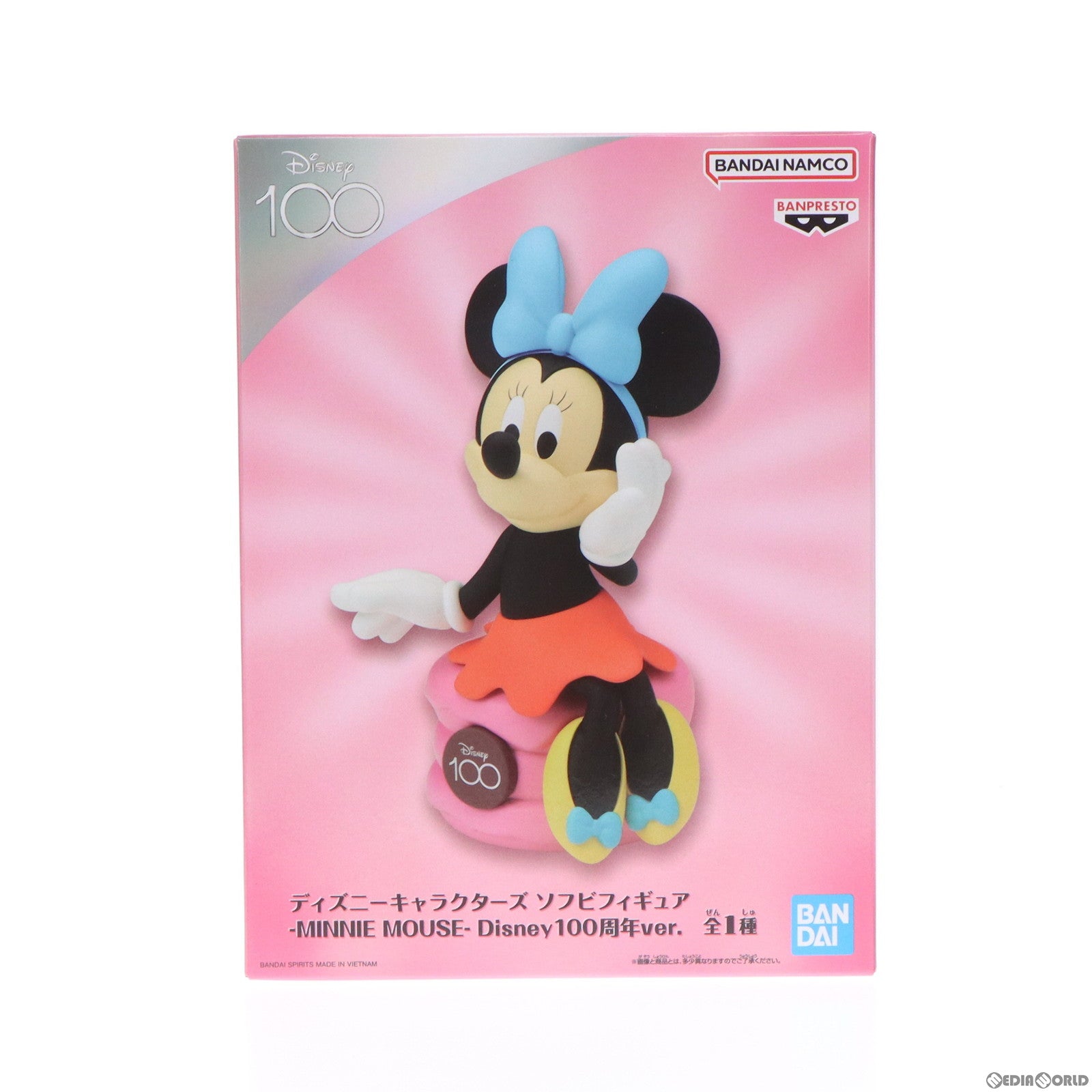 【中古即納】[FIG] ミニーマウス ディズニーキャラクターズ ソフビフィギュア -MINNIE MOUSE- Disney100周年ver. プライズ(2665817) バンプレスト(20231120)