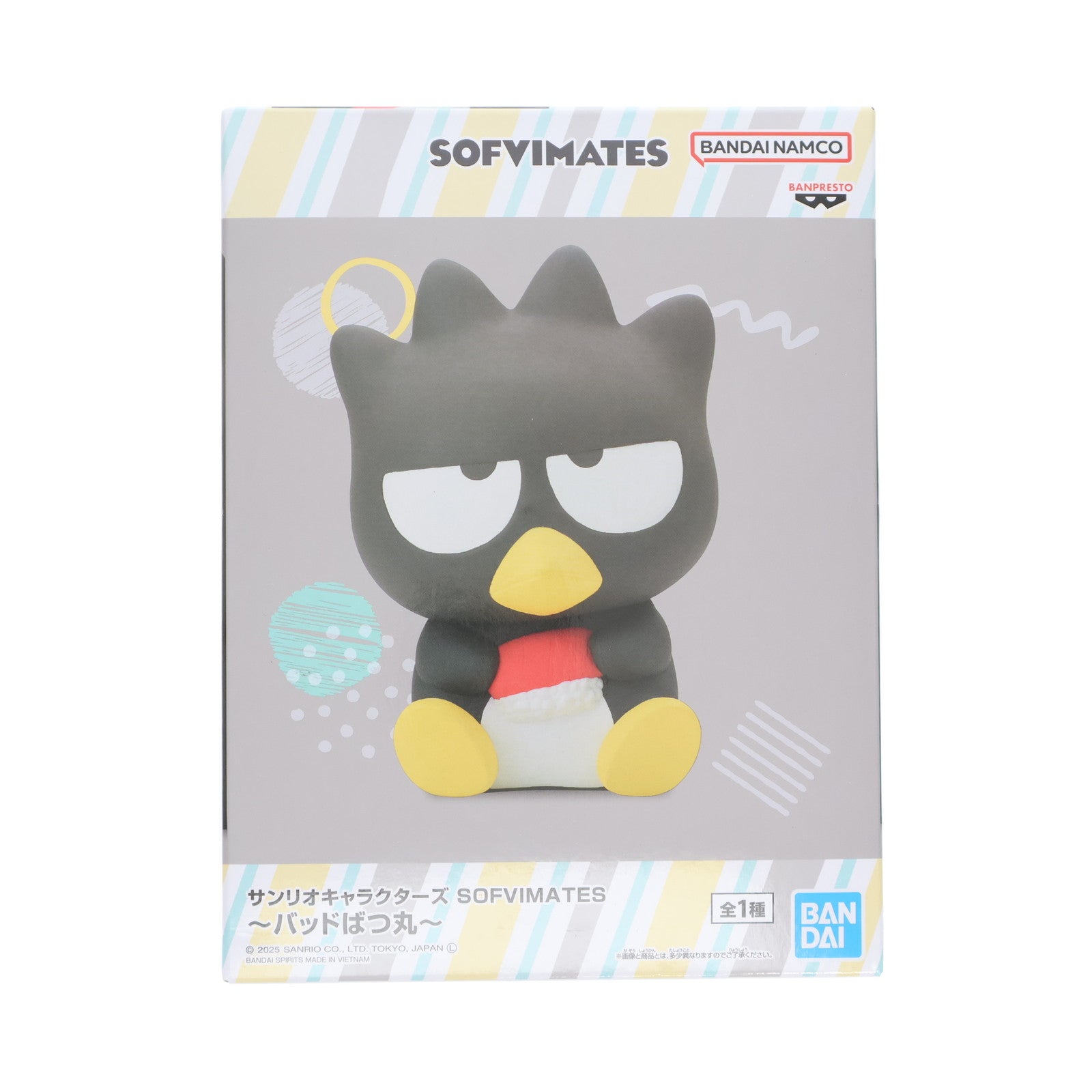 【中古即納】[SFT] バッドばつ丸 サンリオキャラクターズ SOFVIMATES～バッドばつ丸～ ソフビフィギュア プライズ(2758467) バンプレスト(20250226)