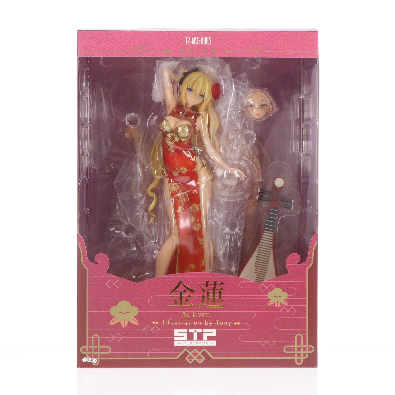 【中古即納】[FIG] ポストカード付属 T2アート☆ガールズ 金蓮 Jin-Lian 紅玉Ver. 艶娘幻夢譚 1/6 完成品 フィギュア(AX-1821) ワンフェス2018夏&STPオンラインショップ限定 SkyTube(スカイチューブ)(20180729)