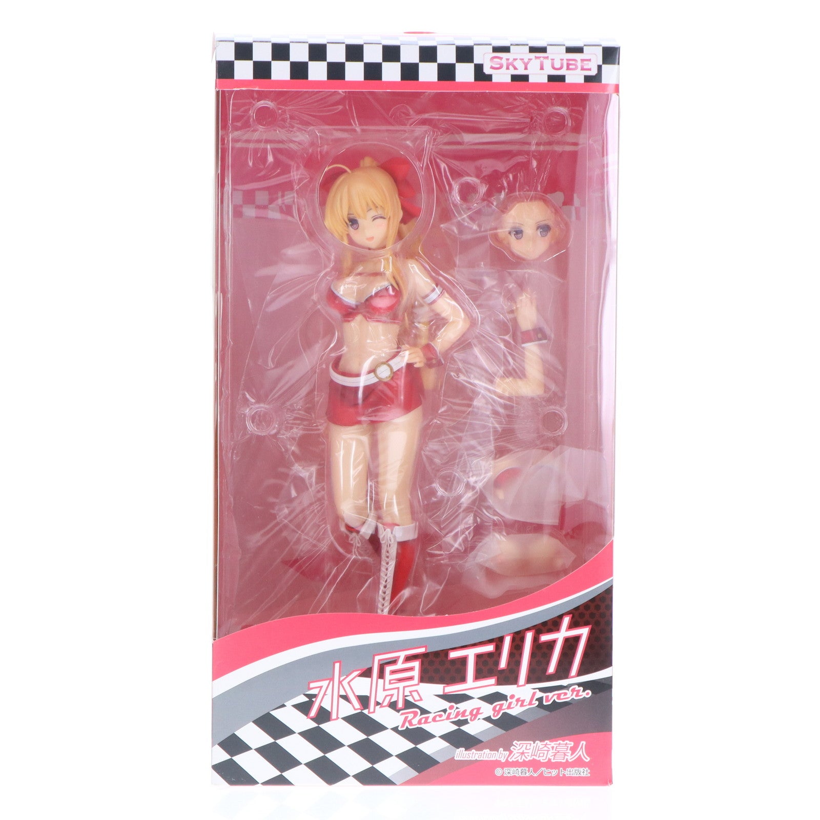 【中古即納】[FIG] ポストカード&あみあみ限定特典付属 水原エリカ(みずはらエリカ) Racing girl ver. Illustration by 深崎暮人 コミック阿吽 1/6 完成品 フィギュア(AX-1046) SkyTube(スカイチューブ)(20180929)
