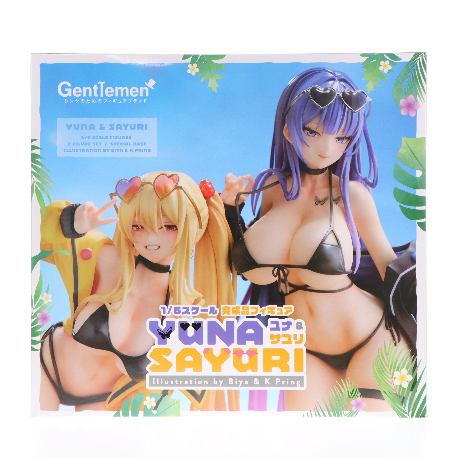 【中古即納】[FIG] あみあみ限定特典付属 ユナ&サユリ Illustration by Biya&K Pring 専用台座付き 2体セット 1/6 完成品 フィギュア ジェントルメン(20250413)