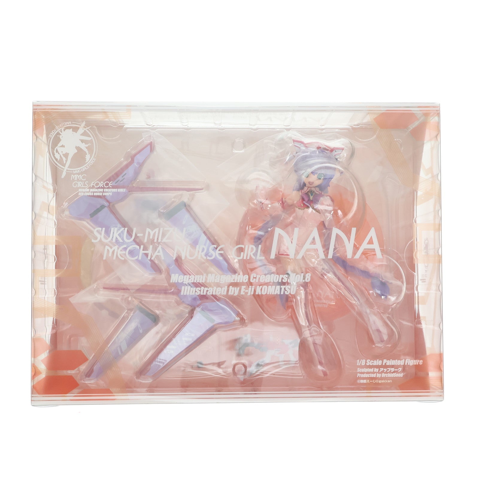 【中古即納】[FIG] スク水メカナース少女 ナナ メガミマガジンクリエイターズvol.8 illustrated by駒都えーじ 1/8 完成品 フィギュア(PVC49) オーキッドシード(20090806)
