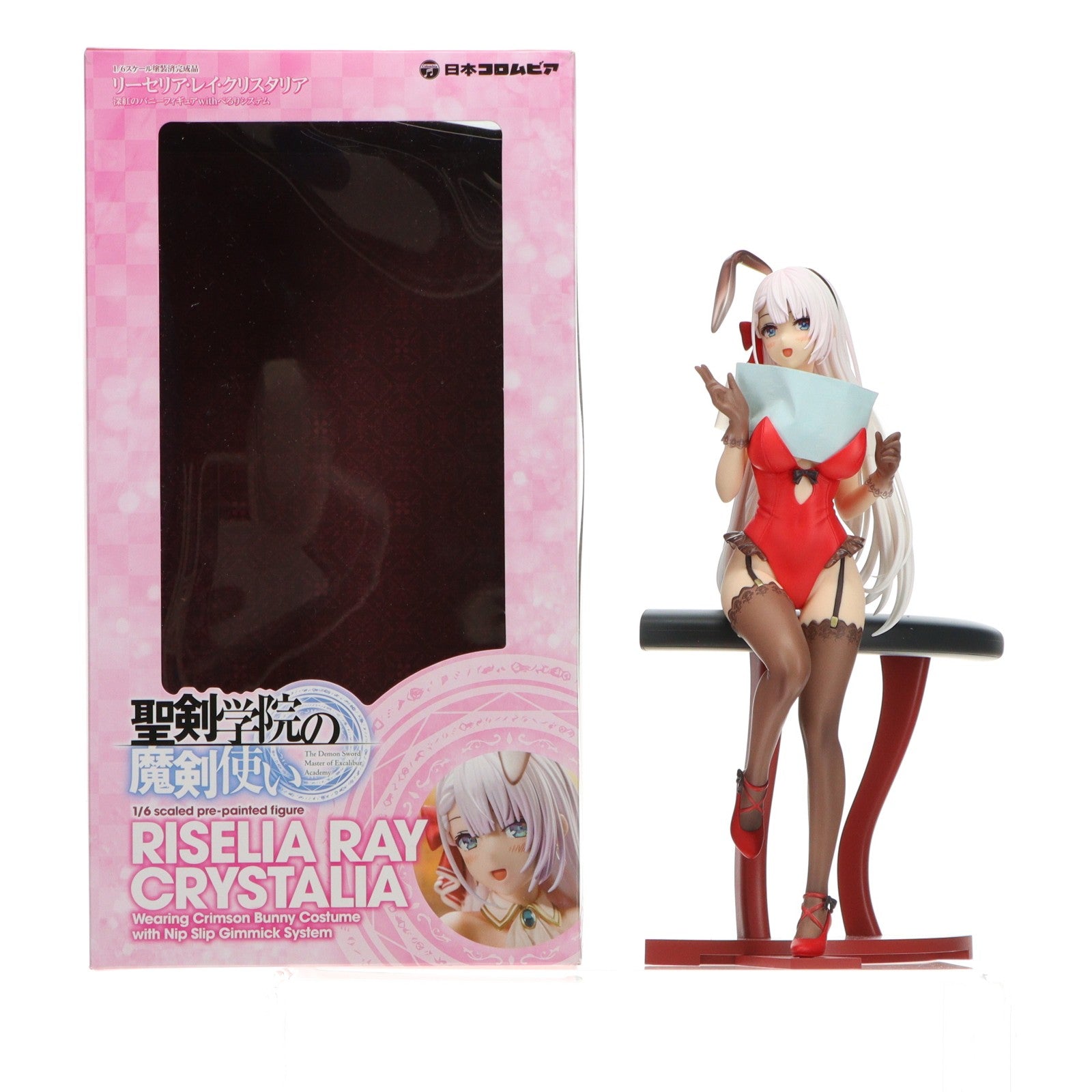 【中古即納】[FIG] リーセリア・レイ・クリスタリア 深紅のバニーフィギュアwithぺろりシステム 聖剣学院の魔剣使い 1/6 完成品 フィギュア 日本コロムビア(20240831)