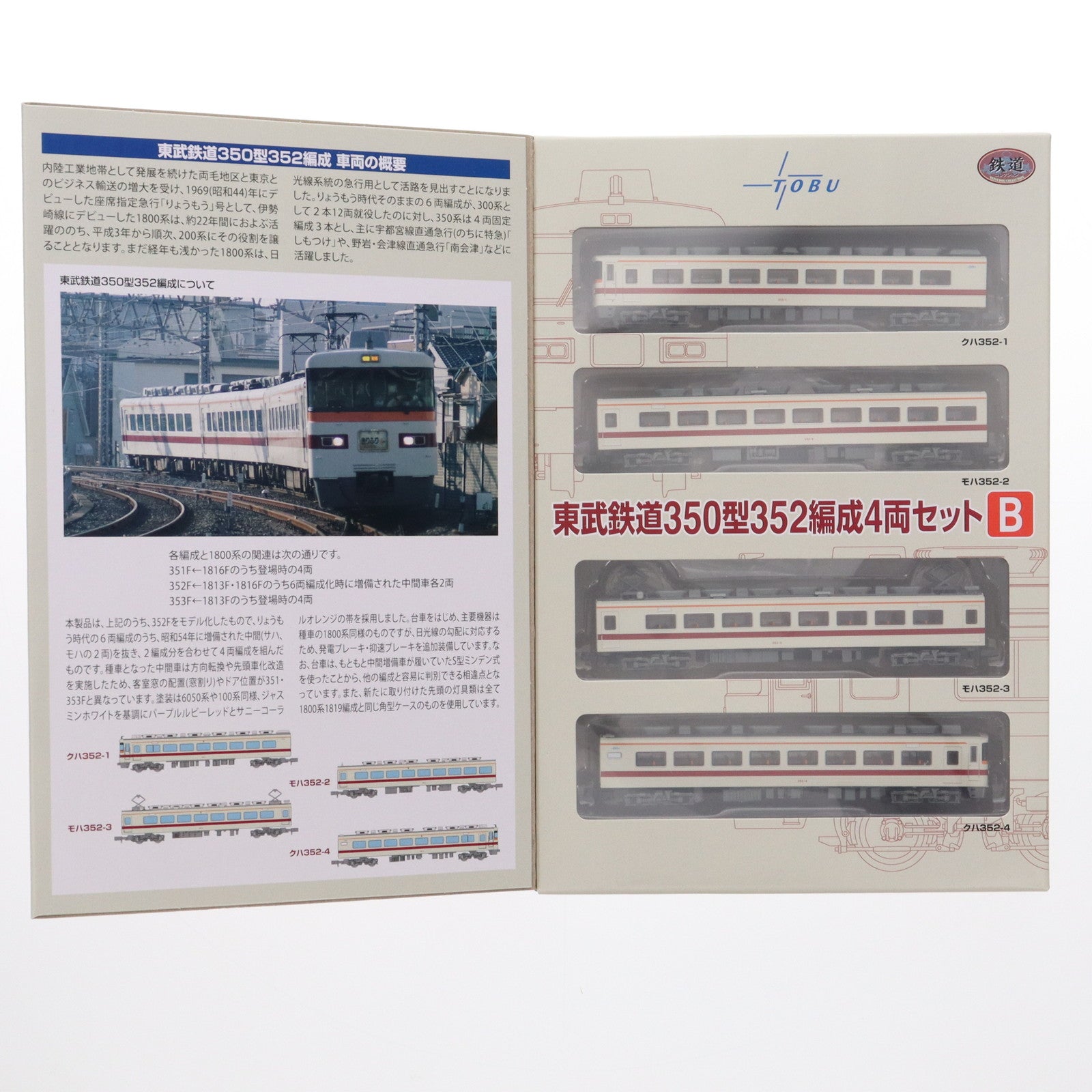 【中古即納】[RWM] 313113 鉄道コレクション(鉄コレ) 東武鉄道350型352編成 4両セット B(動力無し) Nゲージ 鉄道模型 TOMYTEC(トミーテック)(20201212)