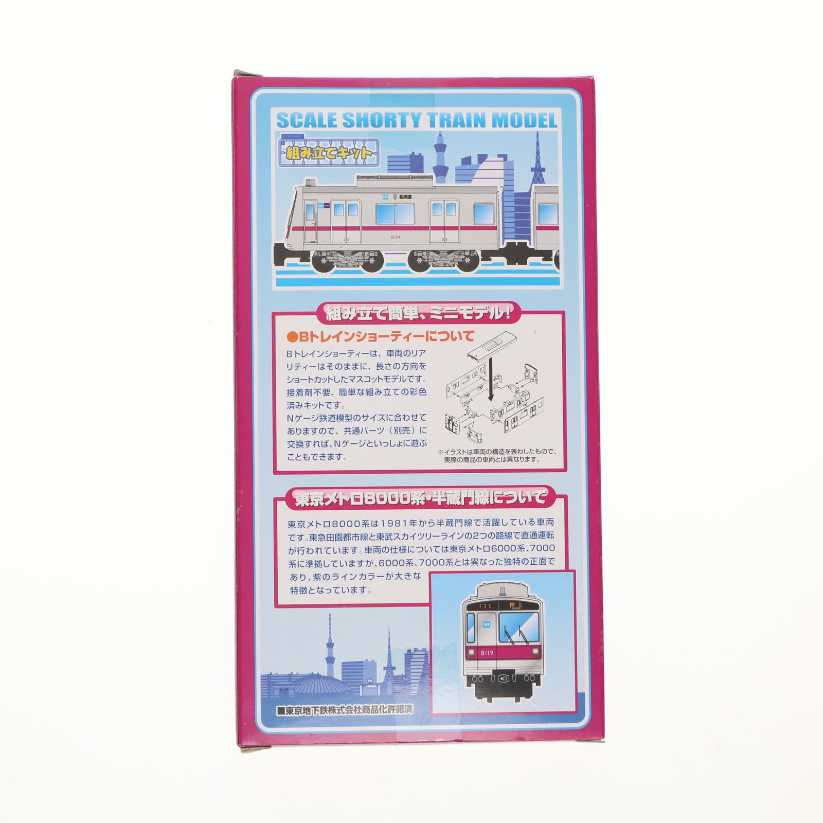 【中古即納】[RWM] Bトレインショーティー 東京メトロ 半蔵門線 8000系 2両セット 組み立てキット Nゲージ 鉄道模型 バンダイ(20130615)