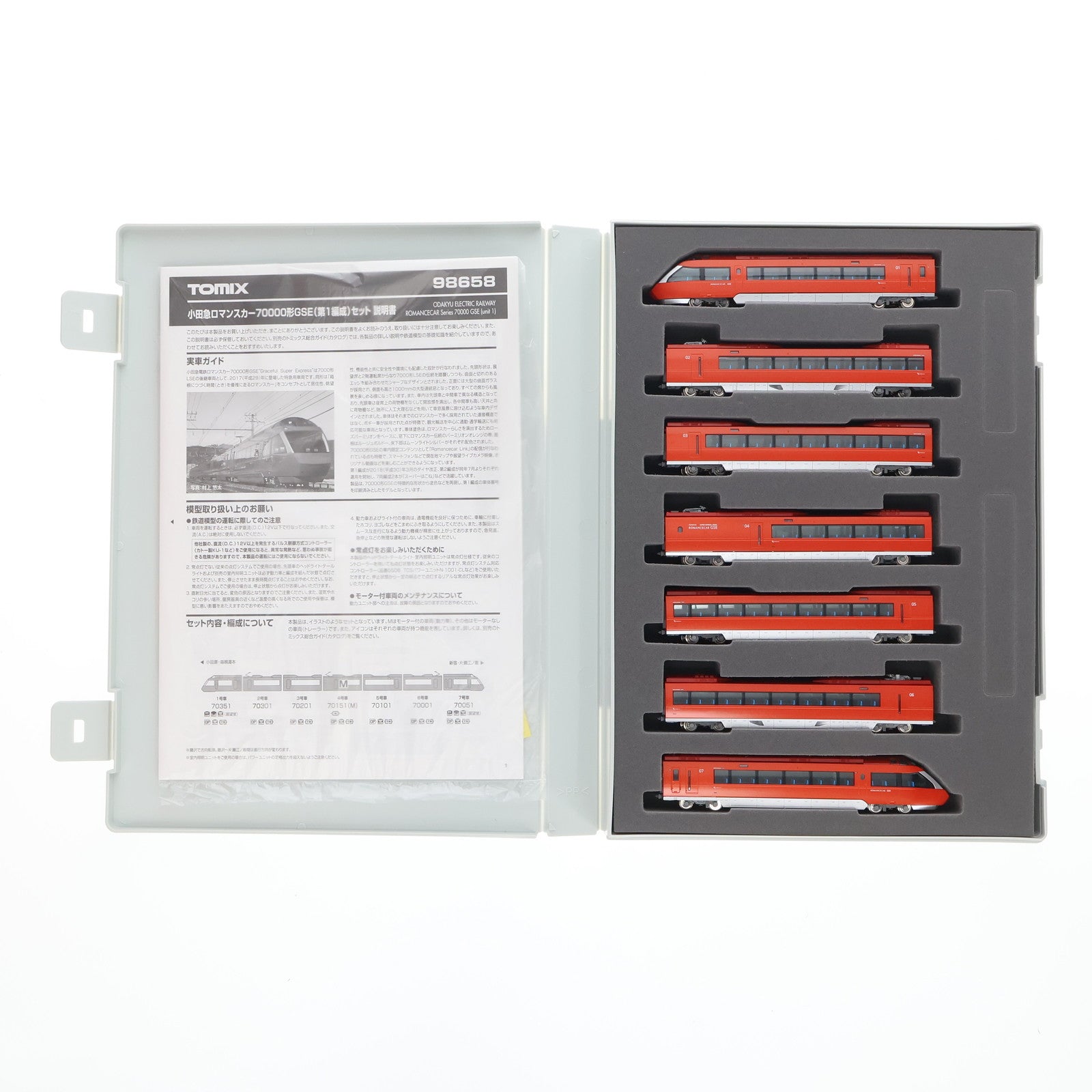 【中古即納】[RWM] 98658 小田急ロマンスカー70000形GSE(第1編成)セット(7両)(動力付き) Nゲージ 鉄道模型 TOMIX(トミックス)(20181204)