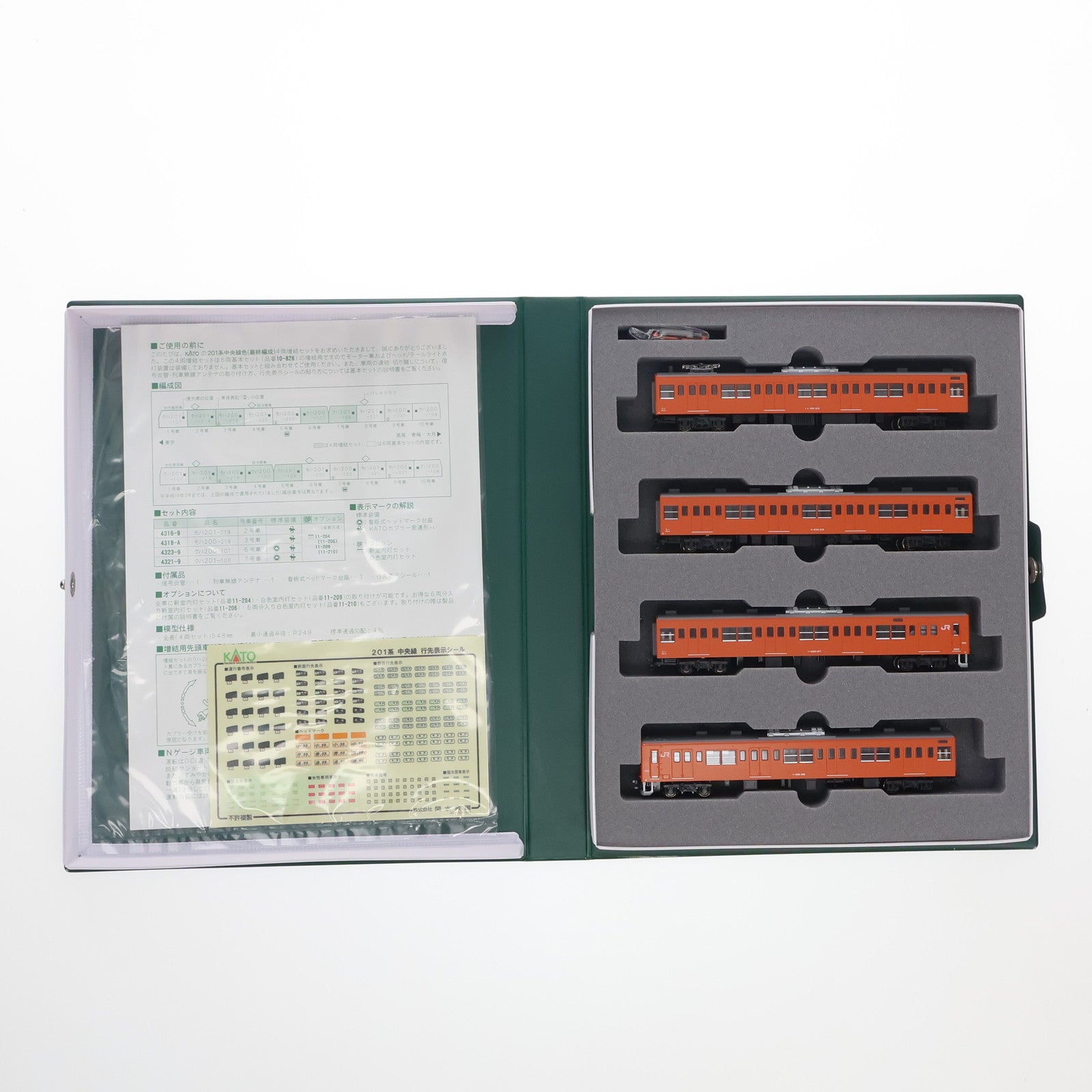 【中古即納】[RWM] 10-827 201系 中央線色(最終編成) 増結4両セット(動力無し) Nゲージ 鉄道模型 KATO(カトー)(20100228)