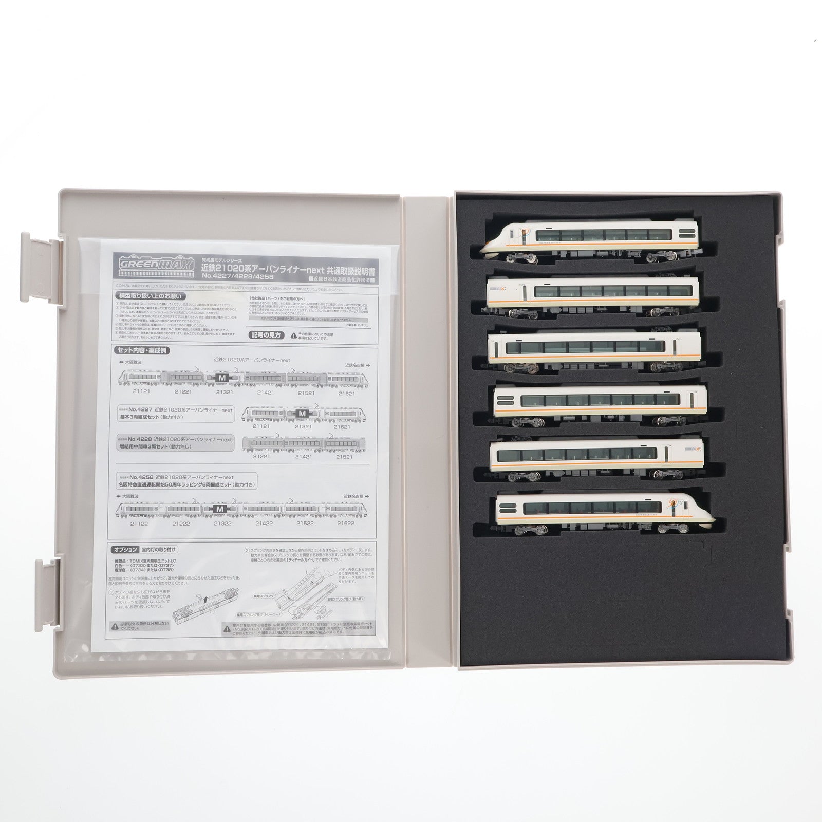 【中古即納】[RWM] 4258 近鉄 21020系 アーバンライナーnext 名阪特急直通運転開始50周年ラッピング 6輛編成セット(動力付き) Nゲージ 鉄道模型 GREENMAX(グリーンマックス)(20120131)