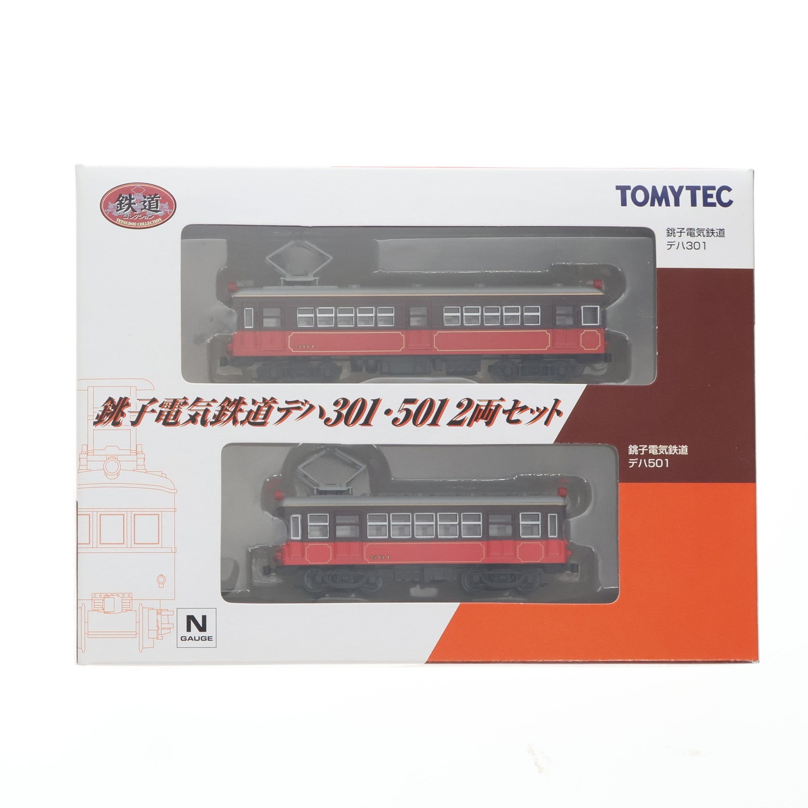【中古即納】[RWM] 214229 鉄道コレクション(鉄コレ) 銚子電気鉄道 デハ301・501 2両セット(動力無し) Nゲージ 鉄道模型 TOMYTEC(トミーテック)(20080331)