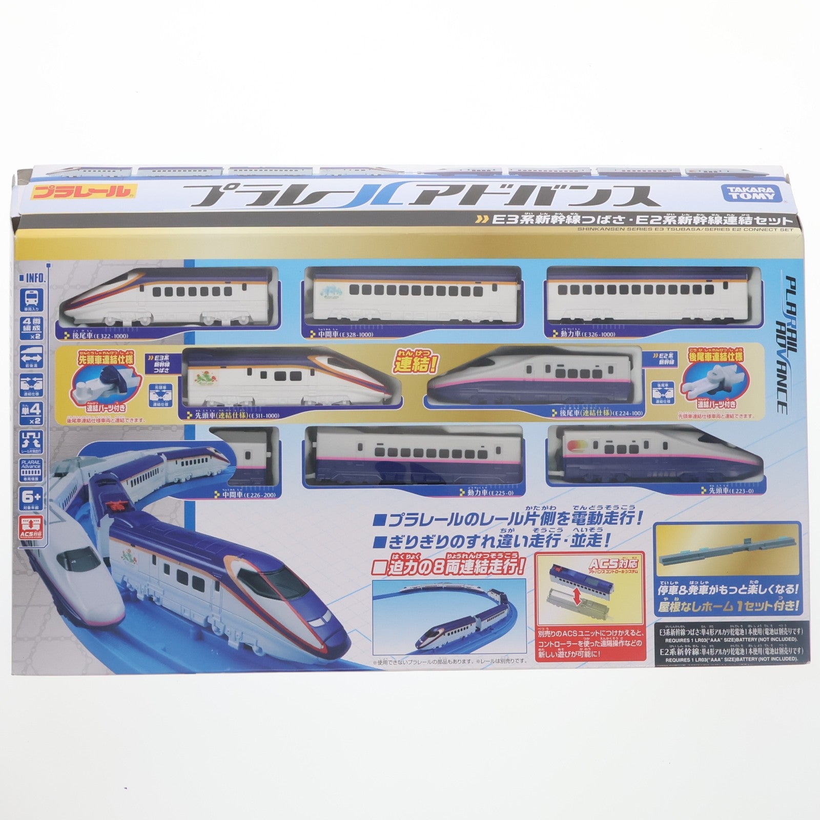 【中古即納】[RWM] プラレールアドバンス E3系新幹線つばさ&E2系新幹線 連結&ガイドレールセット(動力付き) 鉄道模型 タカラトミー(20150625)
