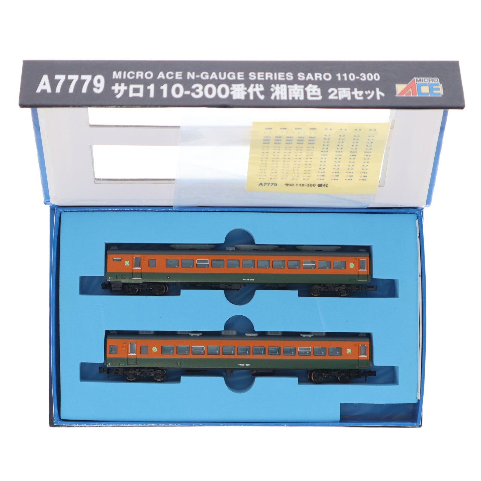 【中古即納】[RWM] A7779 サロ110-300番代 湘南色 2両セット(動力無し) Nゲージ 鉄道模型 MICRO ACE(マイクロエース)(20221015)