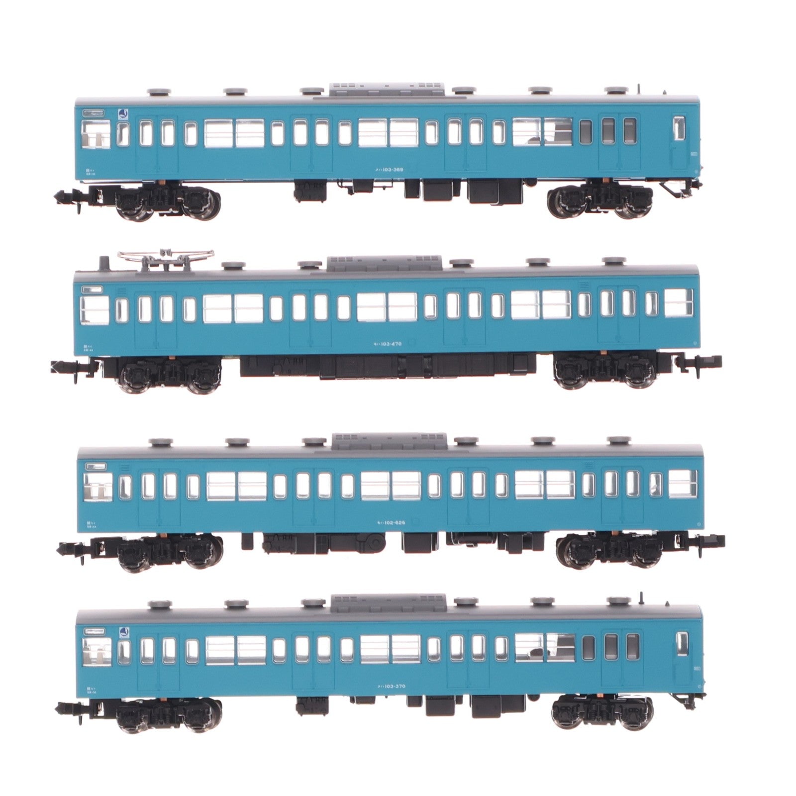 【中古即納】[RWM] 10-1743A 103系(スカイブルー) 4両セット(動力付き) Nゲージ 鉄道模型 KATO(カトー)(20220227)