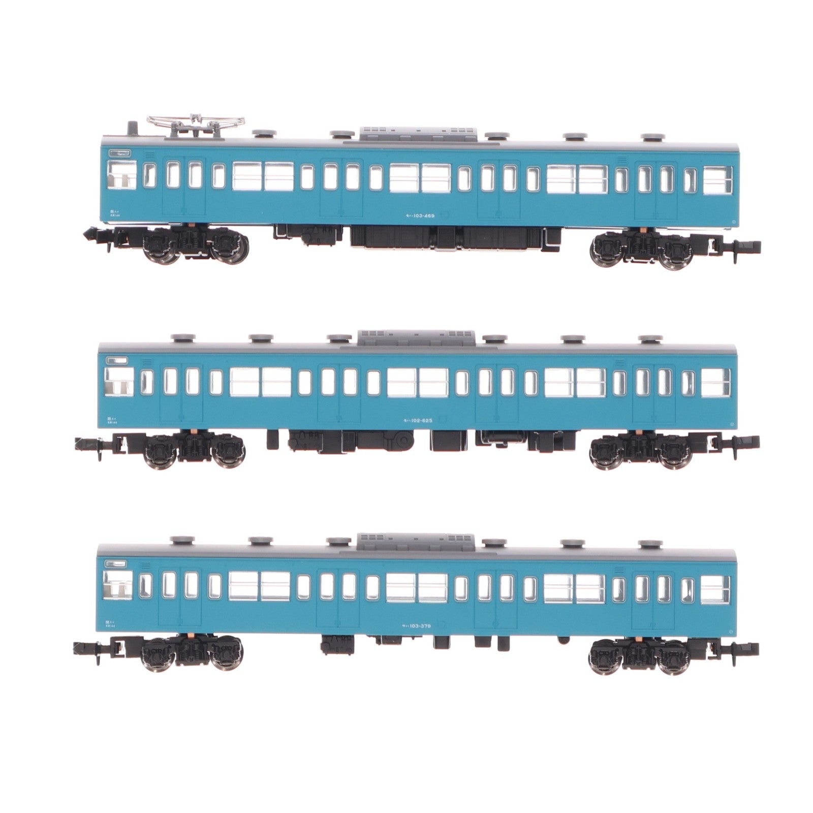 【中古即納】[RWM] 10-1744A 103系(スカイブルー) 中間車3両セット(動力無し) Nゲージ 鉄道模型 KATO(カトー)(20220227)