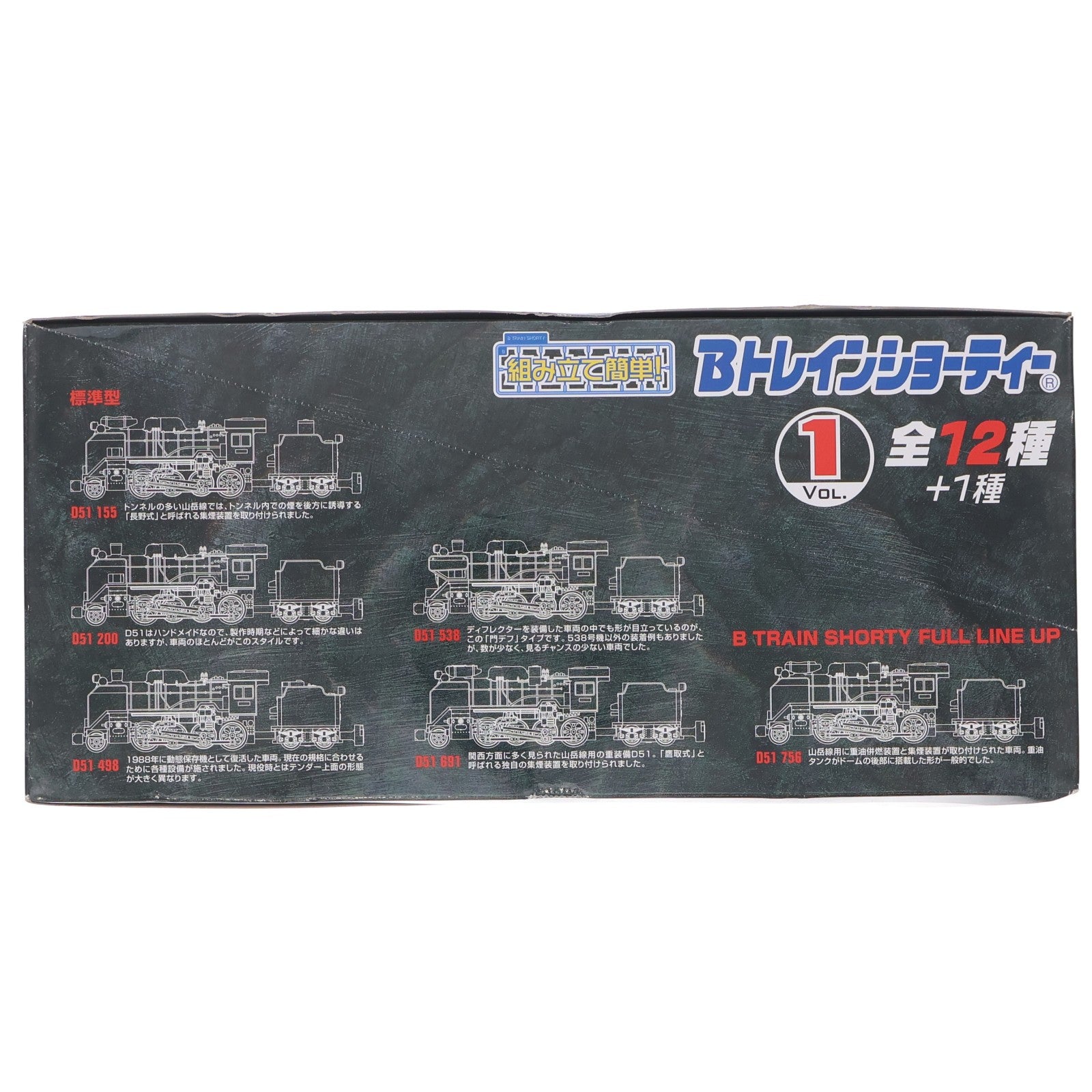 【中古即納】[RWM] (BOX) Bトレインショーティー ディスプレイモデルシリーズ Vol.1 D51型蒸気機関車 Nゲージ 鉄道模型(12個) バンダイ(20081031)