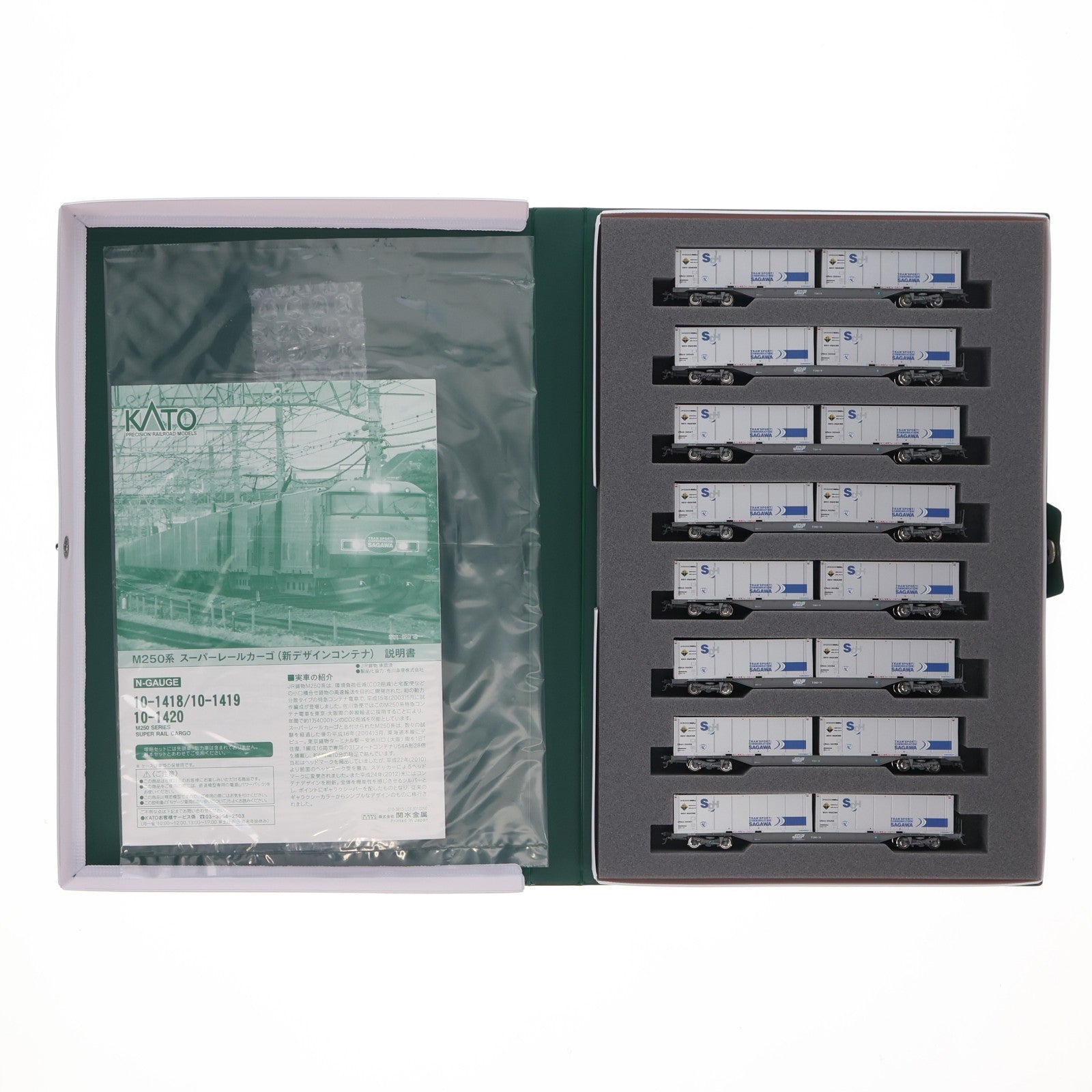 【中古即納】[RWM] 10-1420 M250系スーパーレールカーゴ(新デザインコンテナ) 増結セットB(8両)(動力無し) Nゲージ 鉄道模型 KATO(カトー)(20171031)