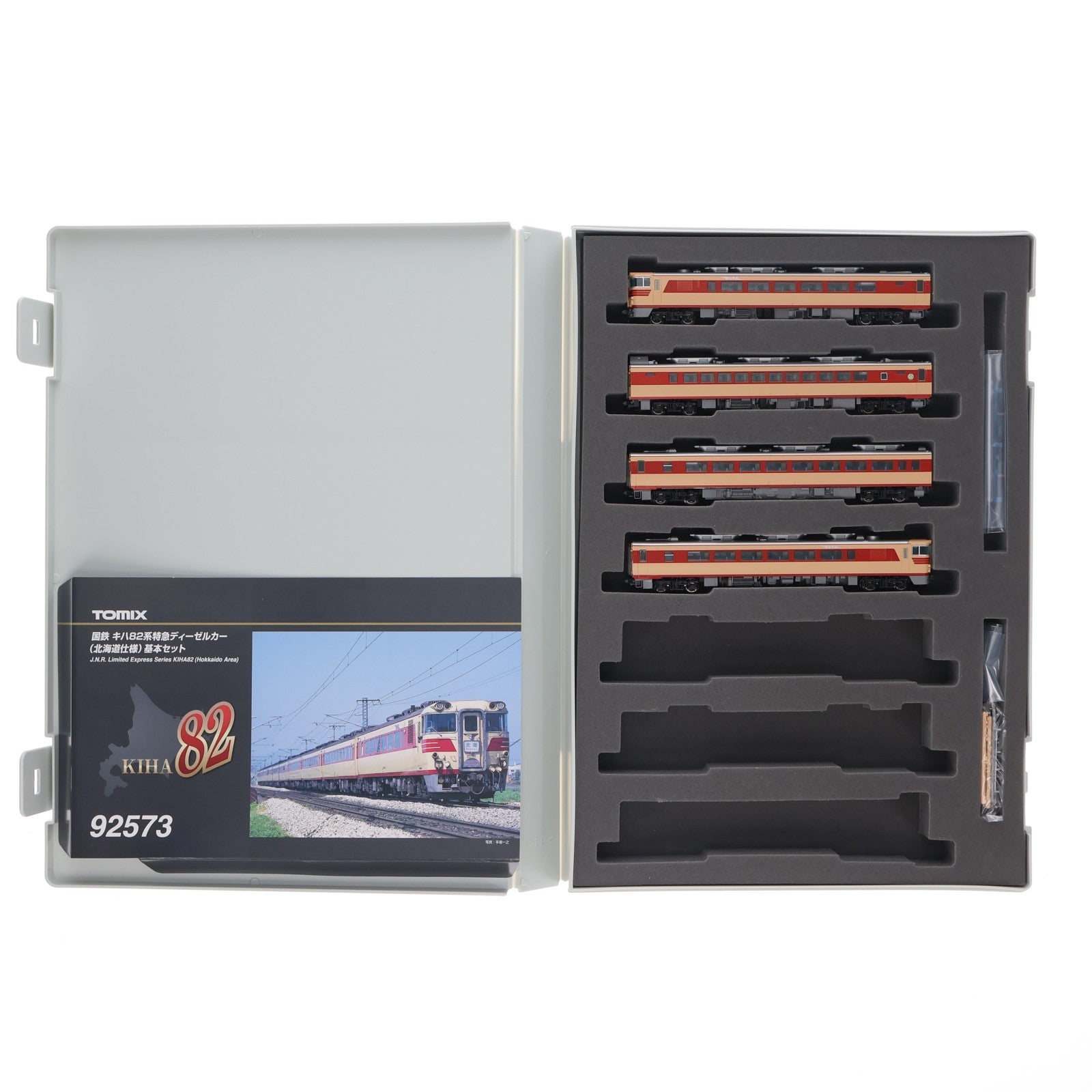 【中古即納】[RWM] (再販) 92573 国鉄 キハ82系特急ディーゼルカー(北海道仕様)基本セット(4両)(動力付き) Nゲージ 鉄道模型 TOMIX(トミックス)(20191101)