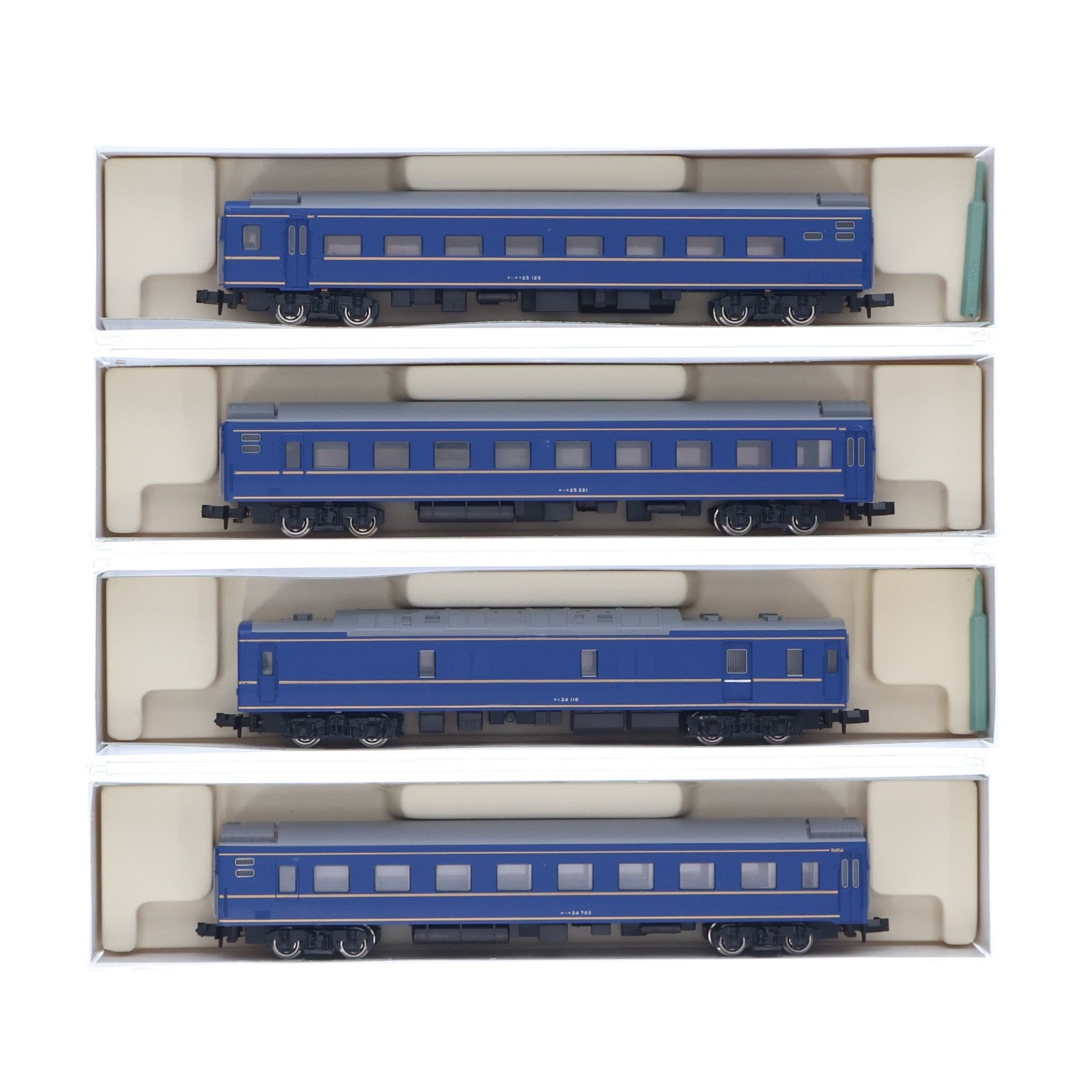 【中古即納】[RWM] 10-067 24系25形特急寝台客車 金帯 4両基本セット(動力無し) Nゲージ 鉄道模型 KATO(カトー)(19991231)