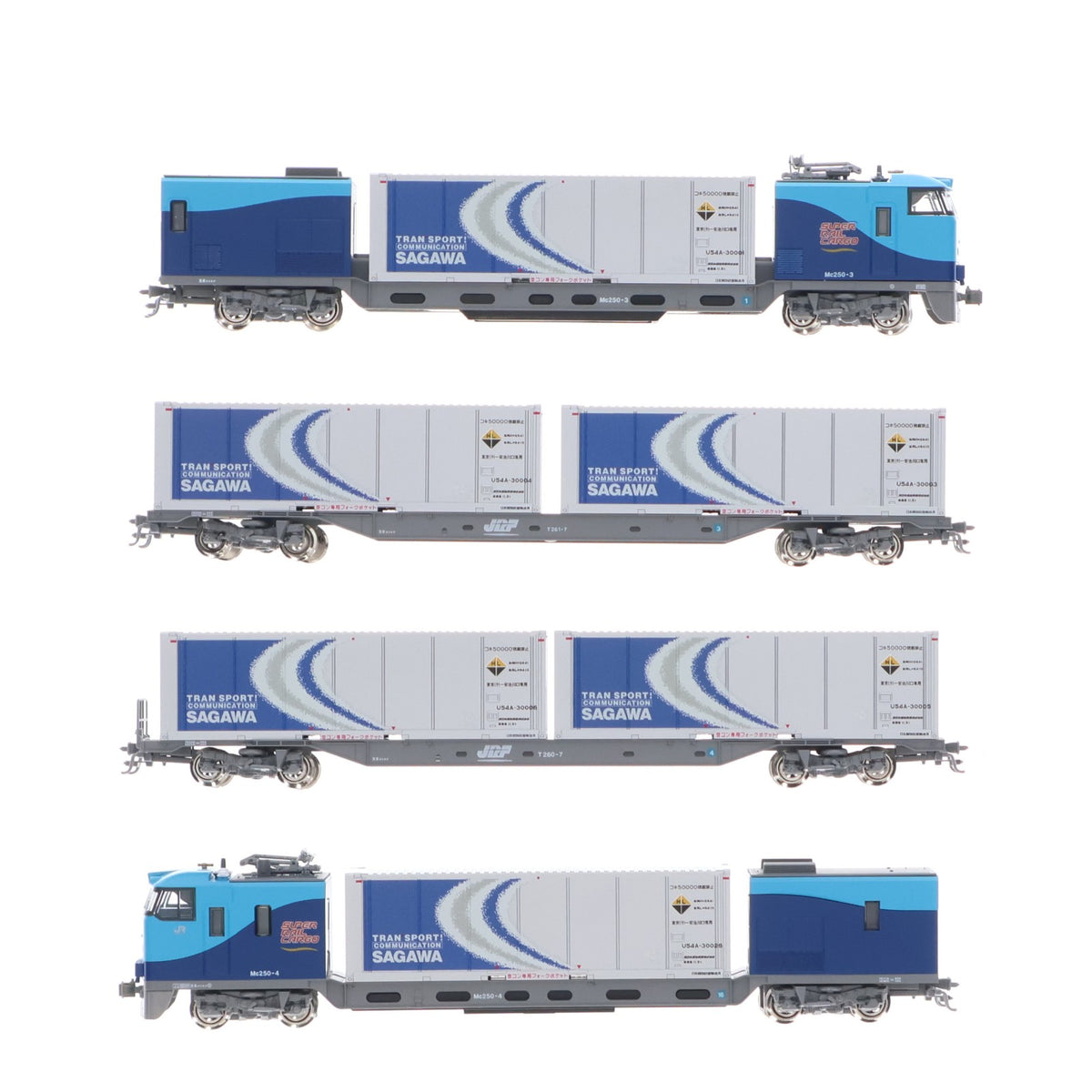 【中古即納】[RWM] 10-565 M250系 スーパーレールカーゴ 基本4両セット(動力付き) Nゲージ 鉄道模型 KATO(カトー)(20090228)
