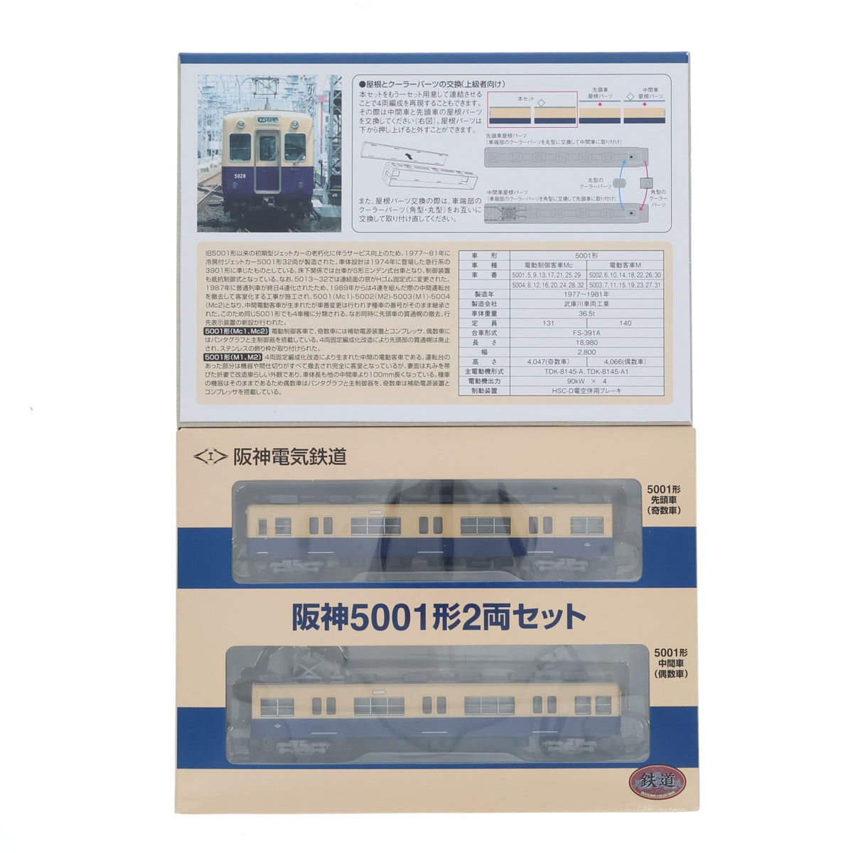 【中古即納】[RWM] 阪神限定 000711 鉄道コレクション(鉄コレ) 阪神5001形 2両セット(動力無し) Nゲージ 鉄道模型 TOMYTEC(トミーテック)(20131019)