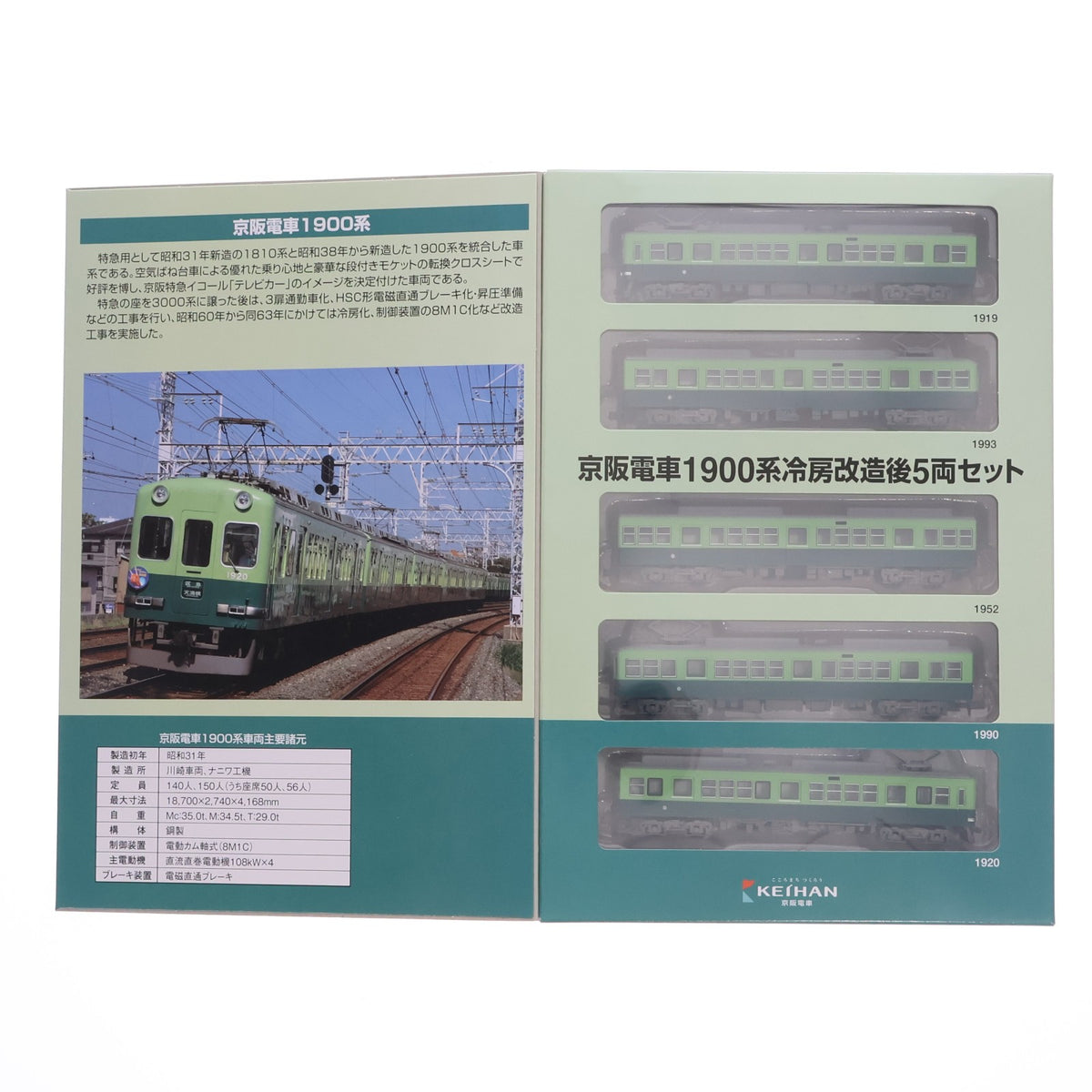 【中古即納】[RWM] 京阪限定 鉄道コレクション(鉄コレ) 京阪電車1900系冷房改造後 5両セット(動力無し) Nゲージ 鉄道模型 TOMYTEC(トミーテック)(20181027)