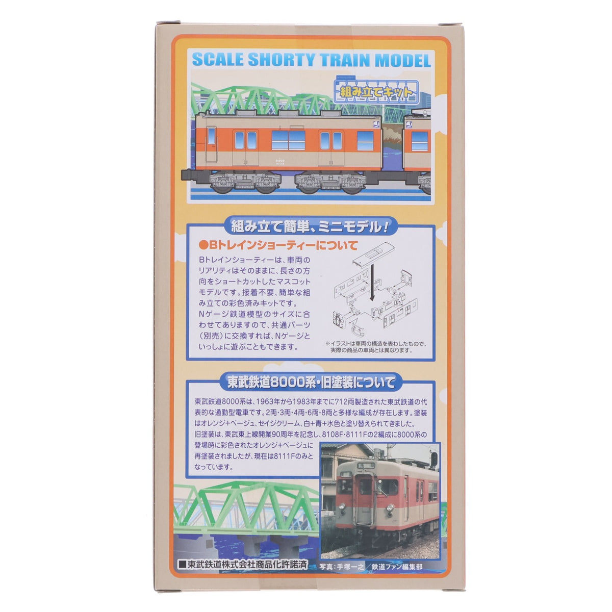 【中古即納】[RWM] Bトレインショーティー 東武鉄道 8000系 旧塗装(非冷房) 2両セット 組み立てキット Nゲージ 鉄道模型 バンダイ(20141120)