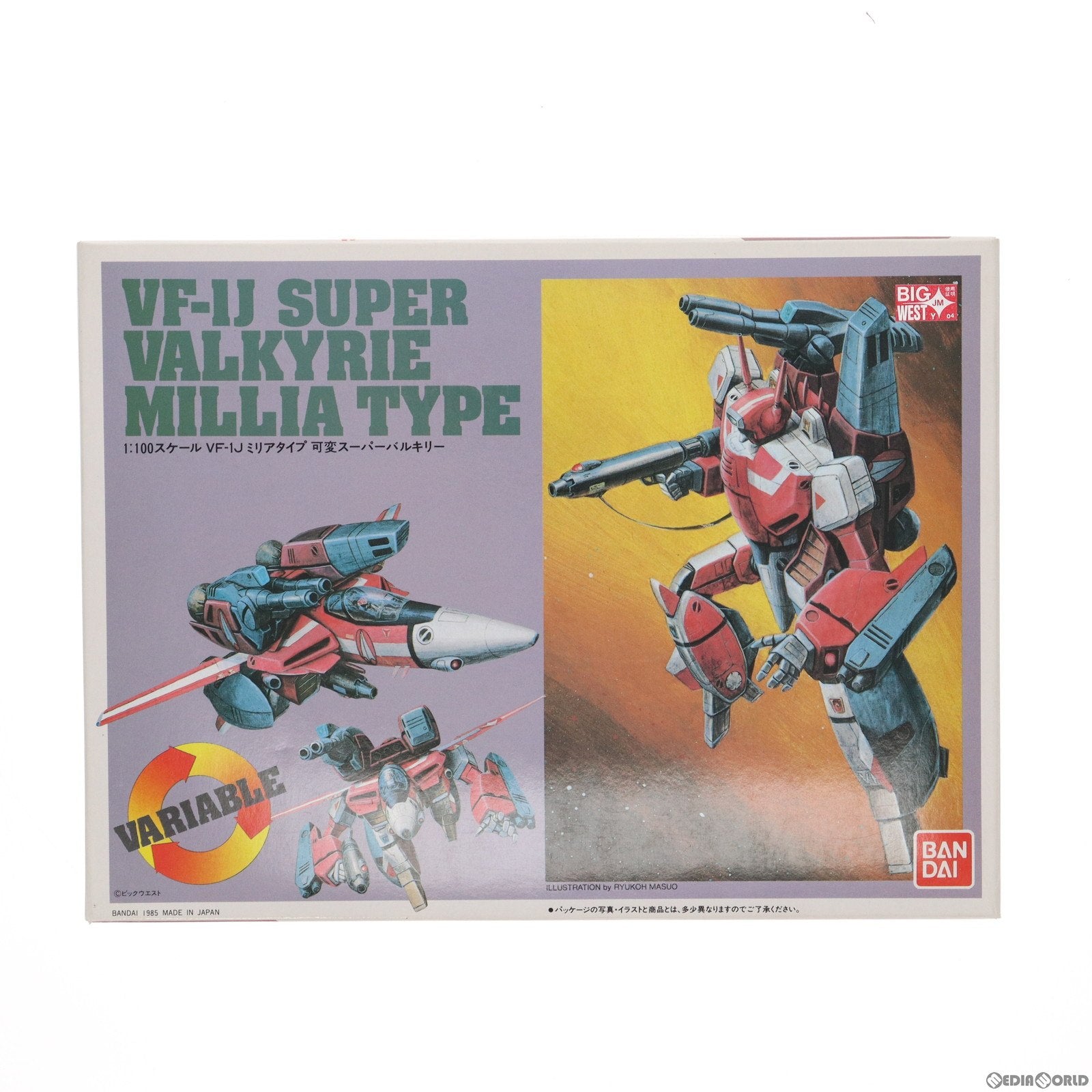 【中古即納】[PTM] 1/100 VF-1J 可変スーパーバルキリー ミリアタイプ 超時空要塞マクロス プラモデル(0046231) バンダイ(19991231)