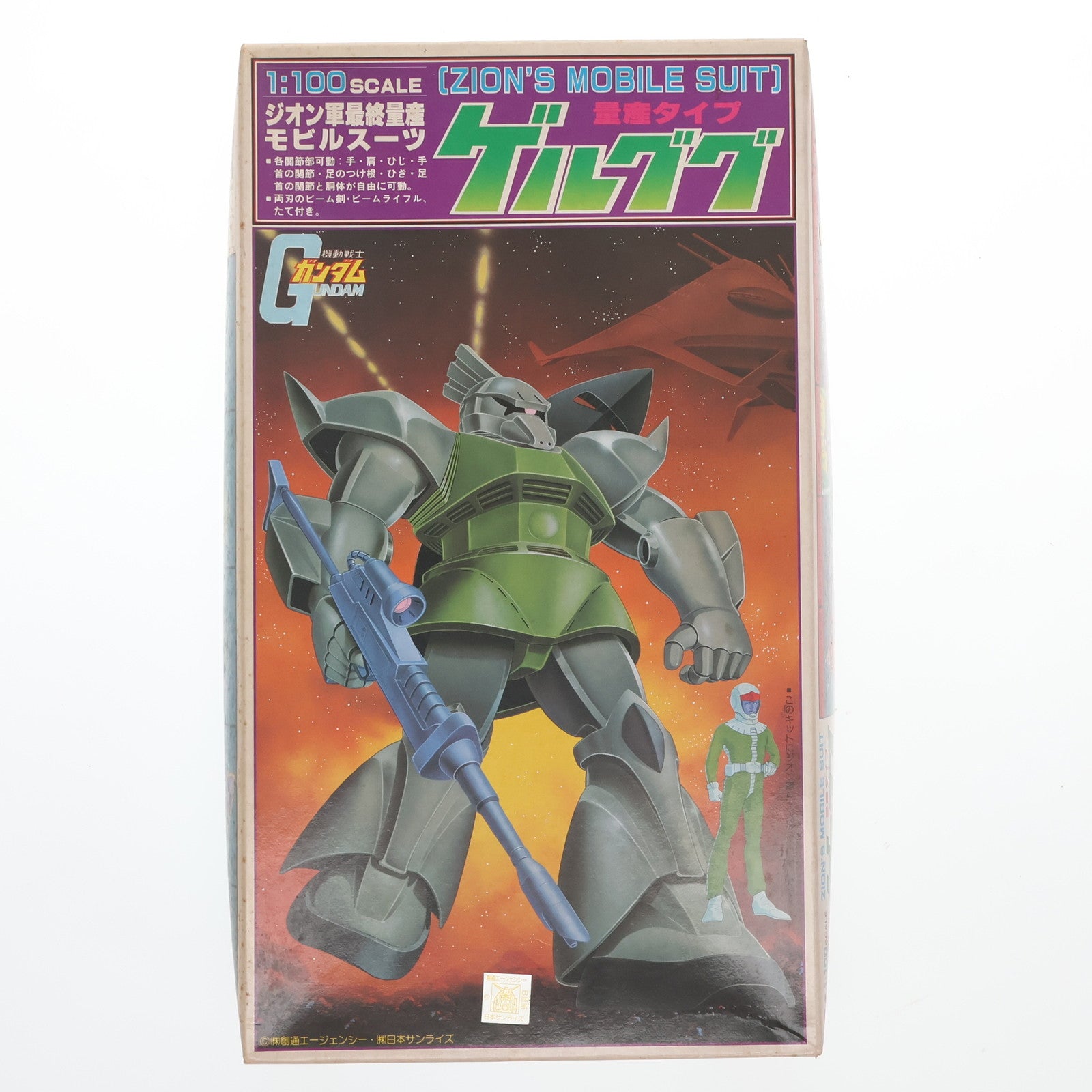 【中古即納】[PTM](JAN無し版)1/100 量産型ゲルググ 機動戦士ガンダム プラモデル(36237) バンダイ(19810630)