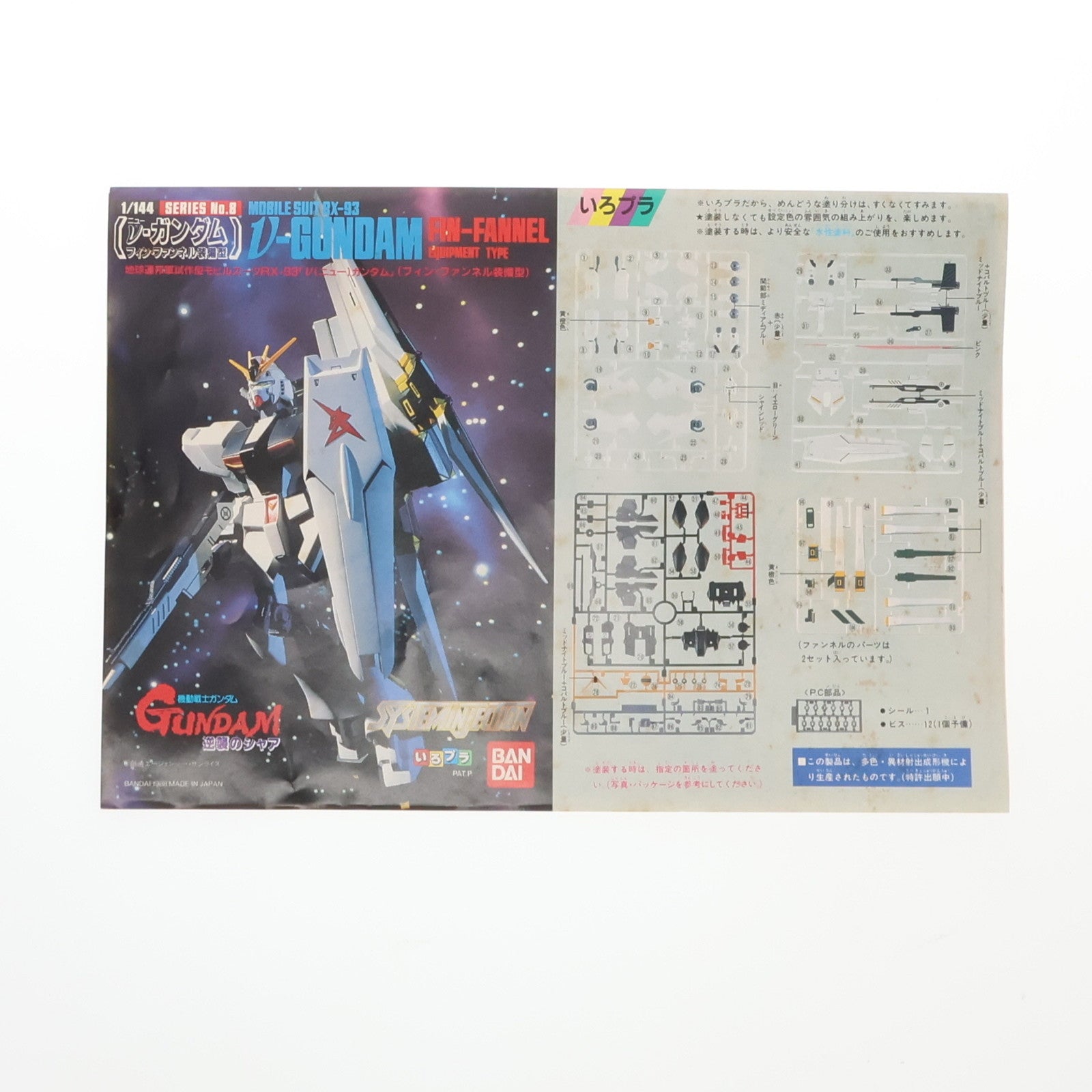 【中古即納】[PTM]1/144 RX-93 νガンダム フィン・ファンネル装備型 機動戦士ガンダム 逆襲のシャア プラモデル(0024391) バンダイ(19880715)