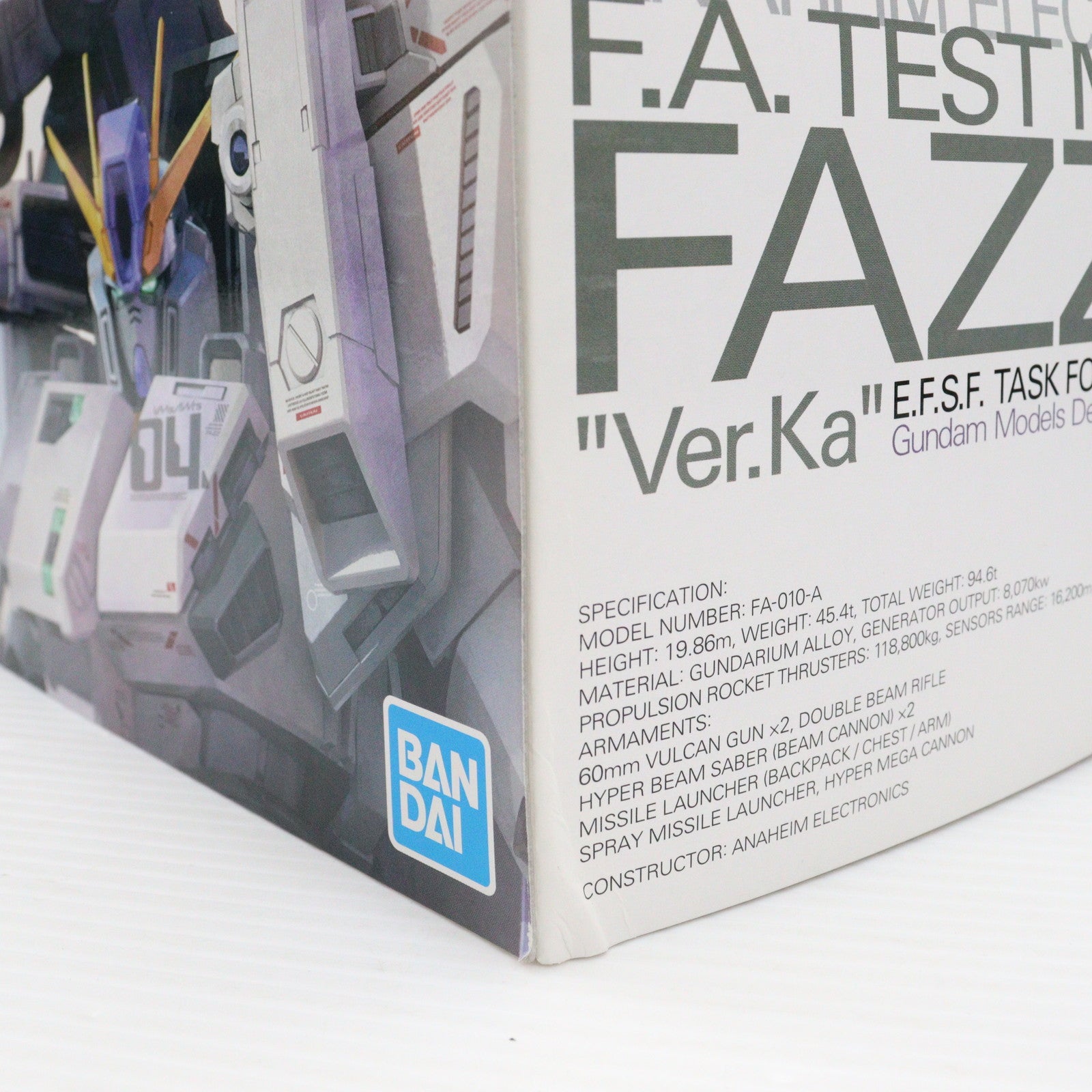 【中古即納】[PTM]MG 1/100 FAZZ(ファッツ) Ver.Ka ガンダム・センチネル プラモデル(5058880) バンダイスピリッツ(20200428)