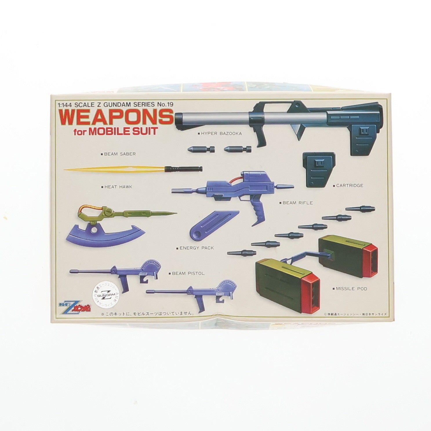 【中古即納】[PTM]1/144 モビルスーツ武器セット Zモデル 機動戦士Zガンダム シリーズ No.19 プラモデル用アクセサリ(0504801) バンダイ(19991231)