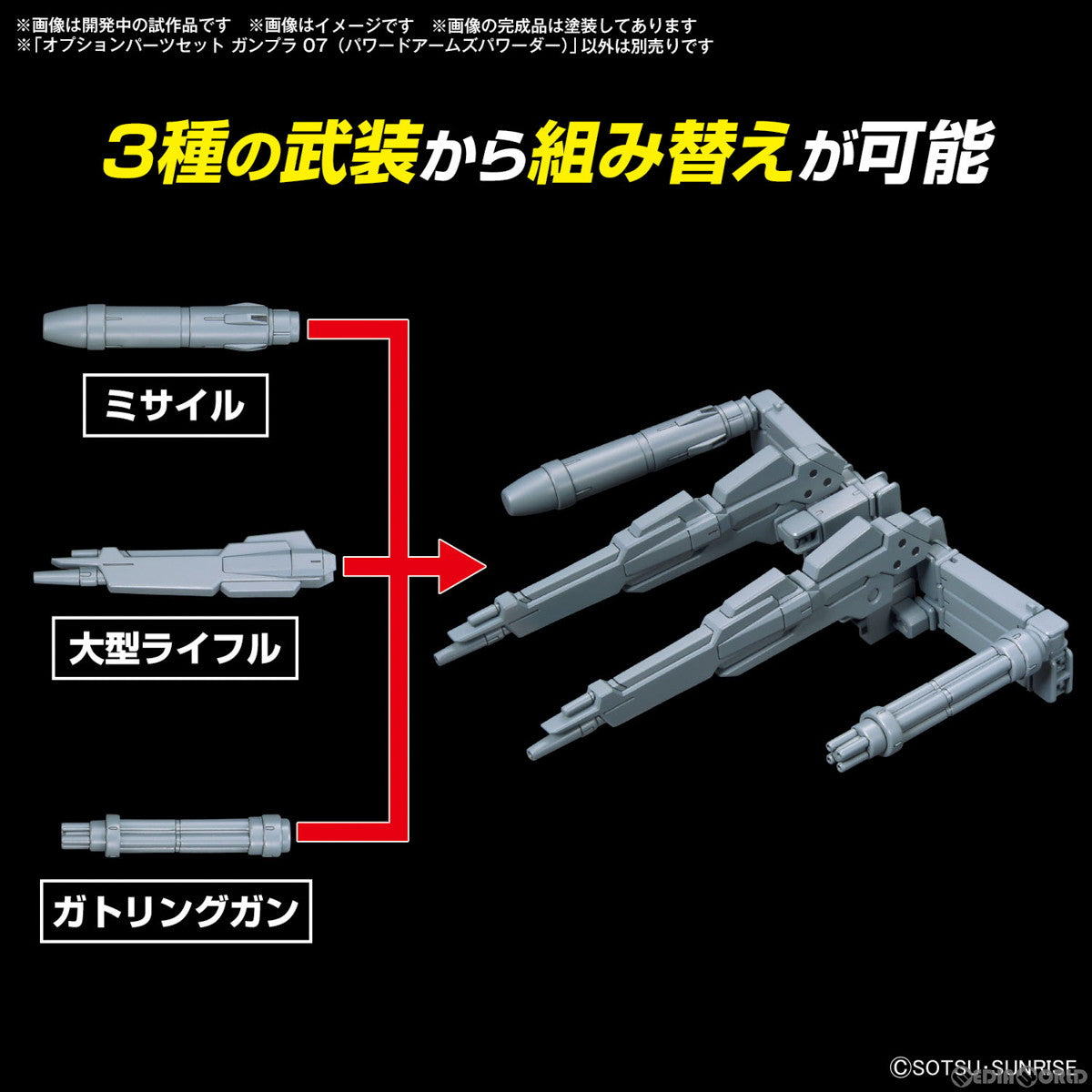 【中古即納】[PTM] 1/144 オプションパーツセット ガンプラ 07(パワードアームズパワーダー) ガンダムビルドファイターズトライ プラモデル用アクセサリ(5067146) バンダイスピリッツ(20240713)