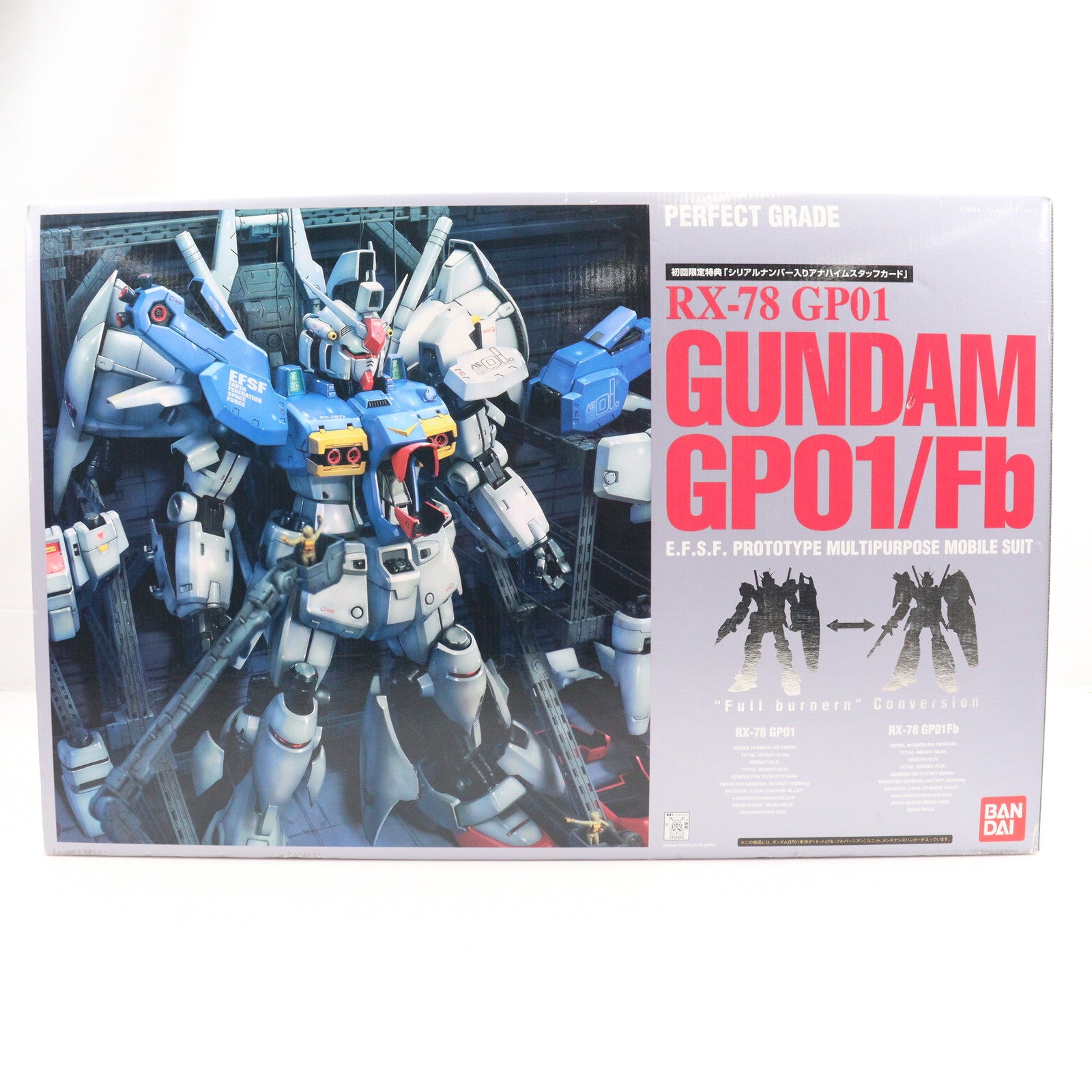 【中古即納】[PTM] 初回限定特典付属 PG 1/60 RX-78GP01/Fb RX-78ガンダムGP01/FB 機動戦士ガンダム0083 STARDUST MEMORY プラモデル(0116409) バンダイ(20031130)