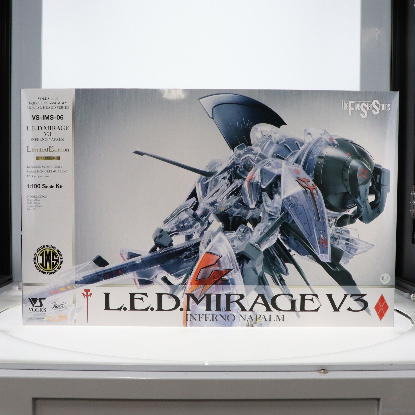 【中古即納】[PTM] IMS 1/100 L.E.D.ミラージュ V3 クリア外装仕様限定版 ファイブスター物語 インジェクション アッセンブリー モーターヘッドシリーズ プラモデル(VS-IMS-06) ボークスショップ&ホビー天国ウェブ限定 ボークス(20230228)