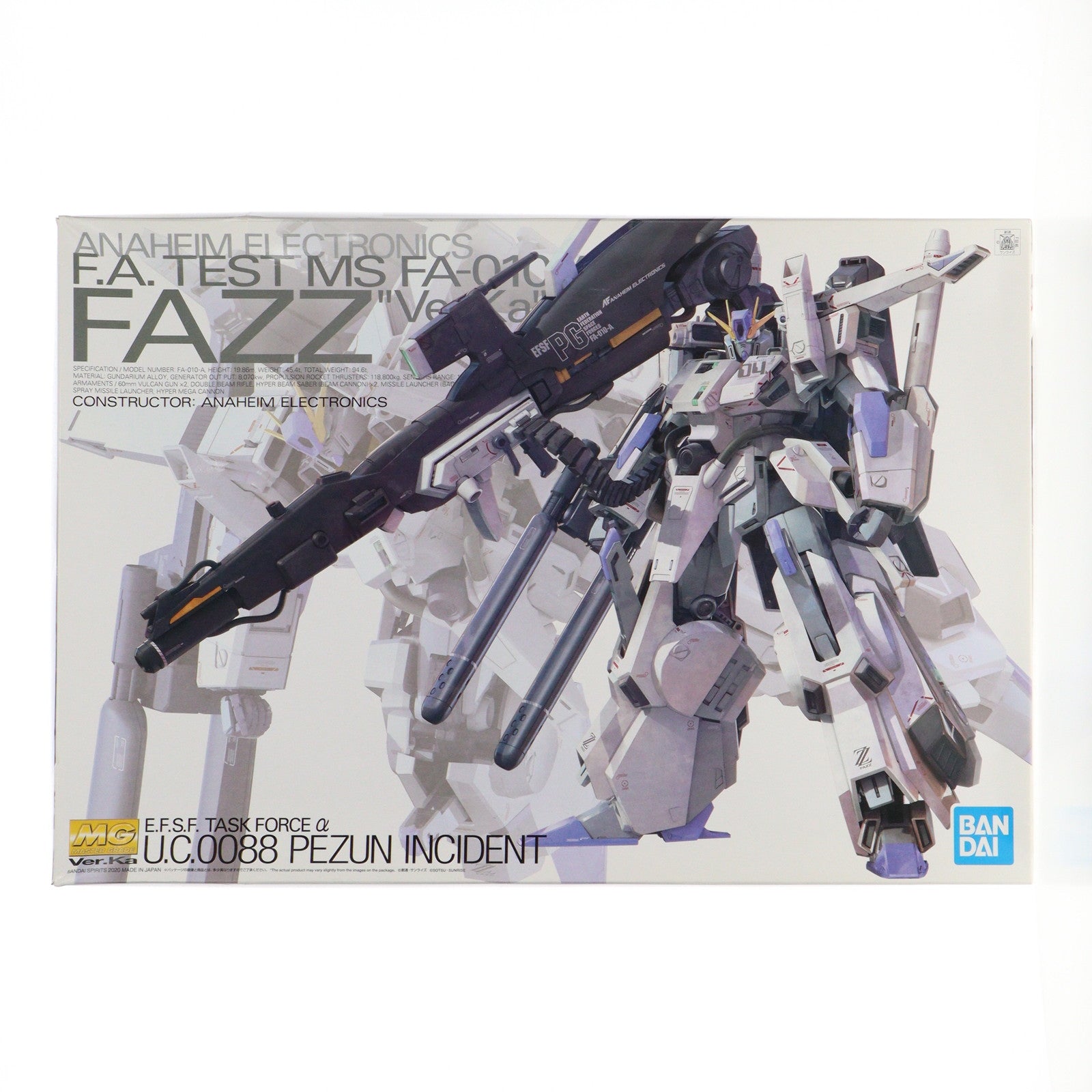 【中古即納】[PTM] MG 1/100 FAZZ(ファッツ) Ver.Ka ガンダム・センチネル プラモデル(5058880) バンダイスピリッツ(20200428)