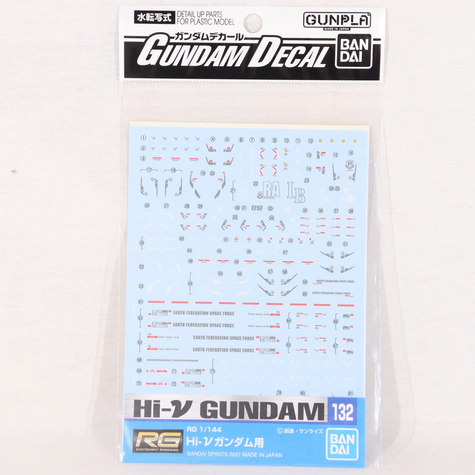 【中古即納】[PTM] ガンダムデカール No.132 RG 1/144 Hi-νガンダム用 機動戦士ガンダム 逆襲のシャア ベルトーチカ・チルドレン プラモデル用デカール(5062165) バンダイスピリッツ(20230714)