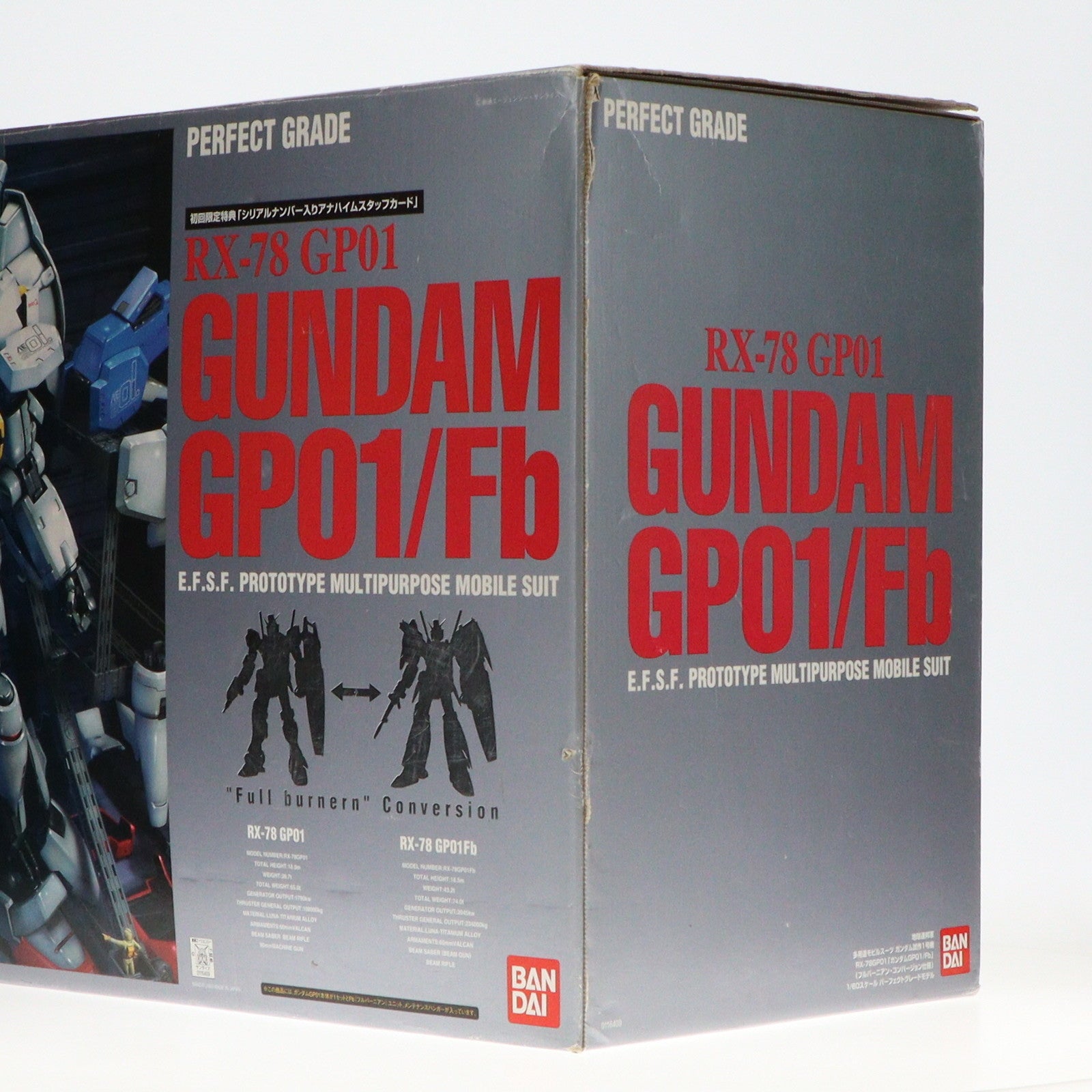 【中古即納】[PTM] PG 1/60 RX-78GP01/Fb RX-78ガンダムGP01/FB 機動戦士ガンダム0083 STARDUST MEMORY(スターダストメモリー) プラモデル(0116409) バンダイ(20031130)