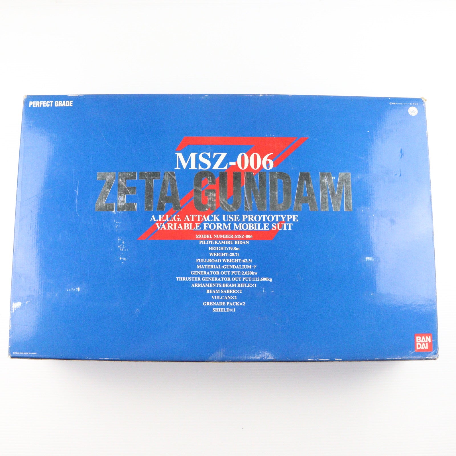 【中古即納】[PTM] PG 1/60 MSZ-006 Zガンダム 機動戦士Zガンダム プラモデル(0075680) バンダイ(20000303)