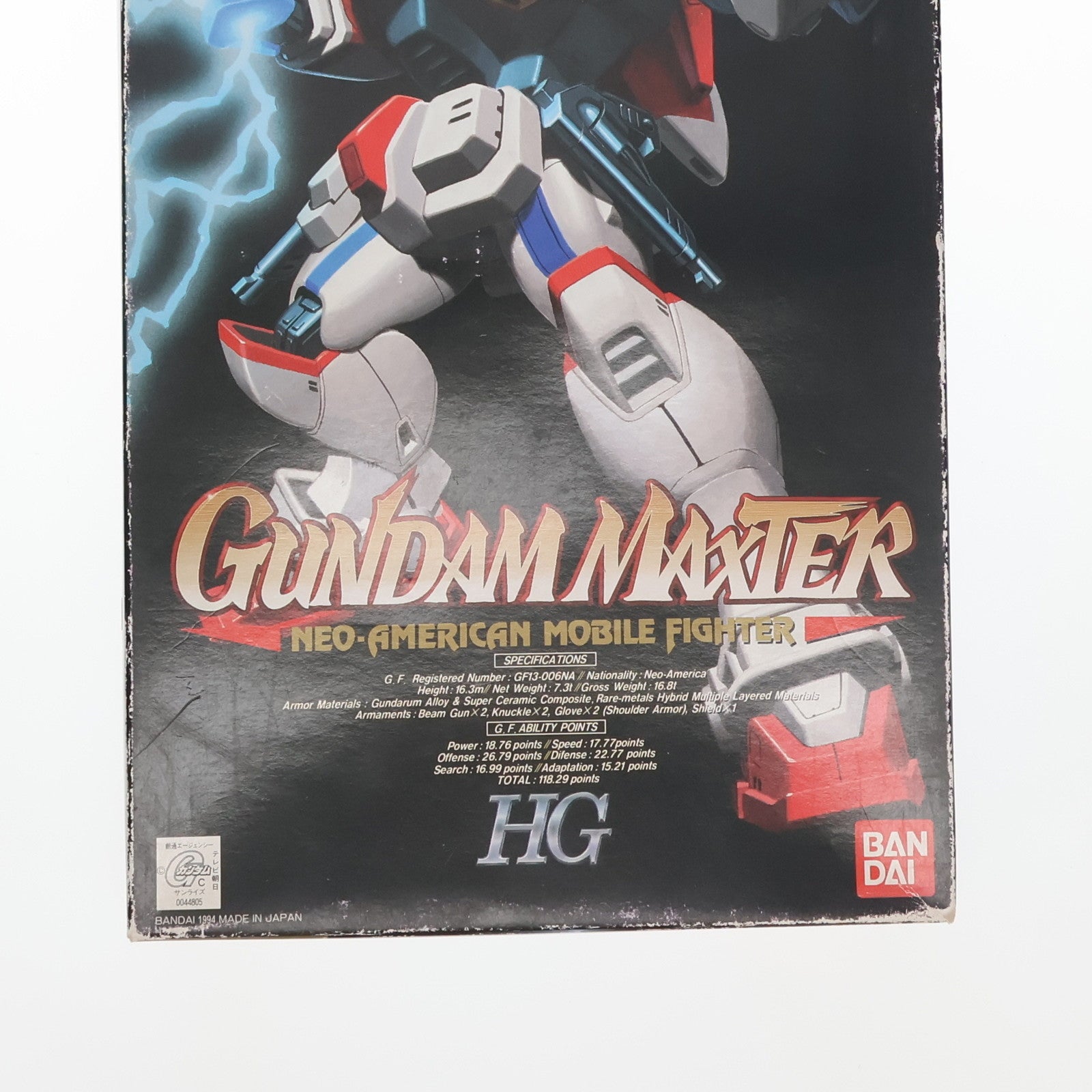 【中古即納】[PTM] HG 1/100 GF13-006NA ガンダムマックスター G-GUNDAM SERIES 04 機動武闘伝Gガンダム プラモデル(0044805) バンダイ(19940801)