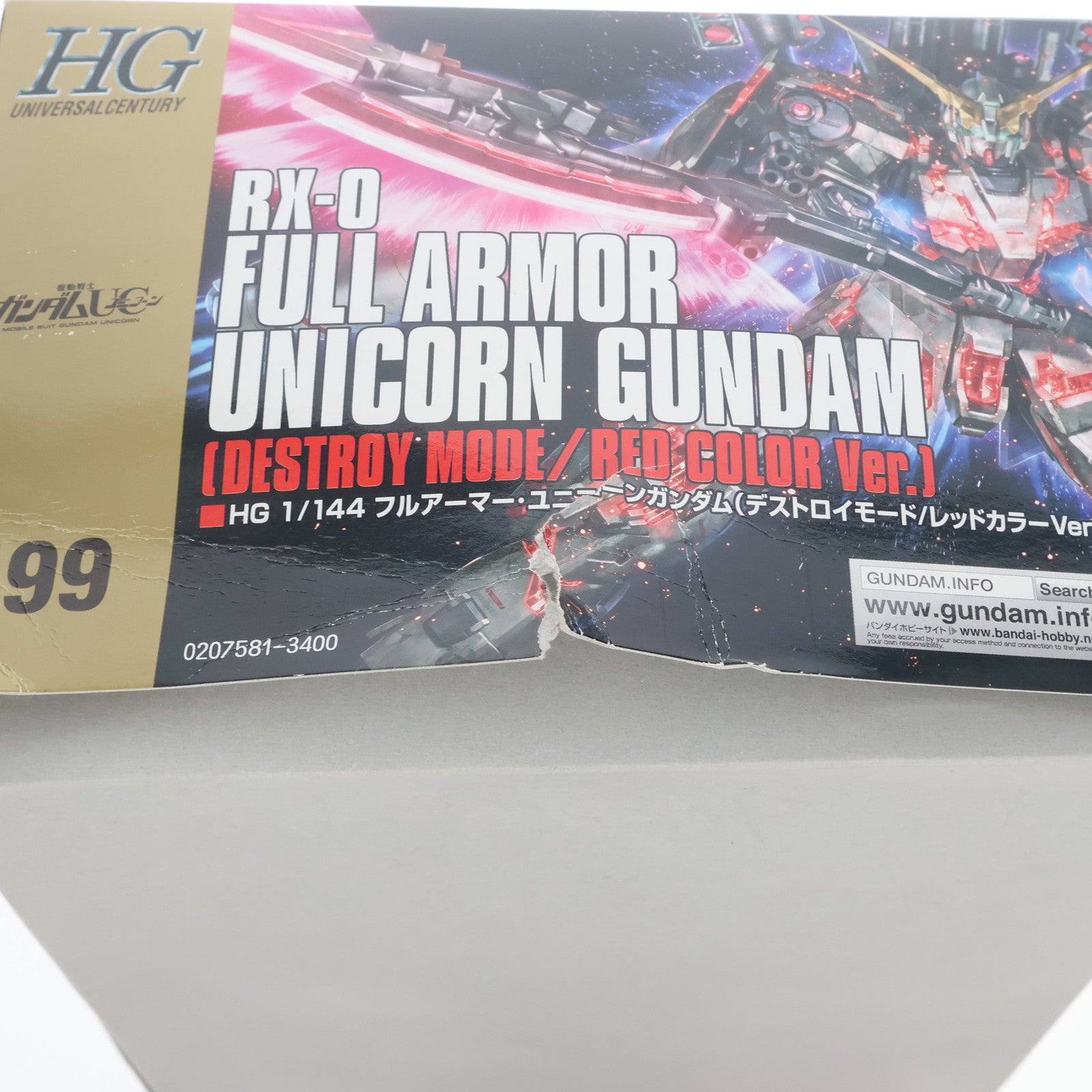 【中古即納】[PTM] HGUC 1/144 フルアーマー・ユニコーンガンダム(デストロイモード/レッドカラーVer.) 機動戦士ガンダムUC プラモデル(0207581) バンダイ(20181115)