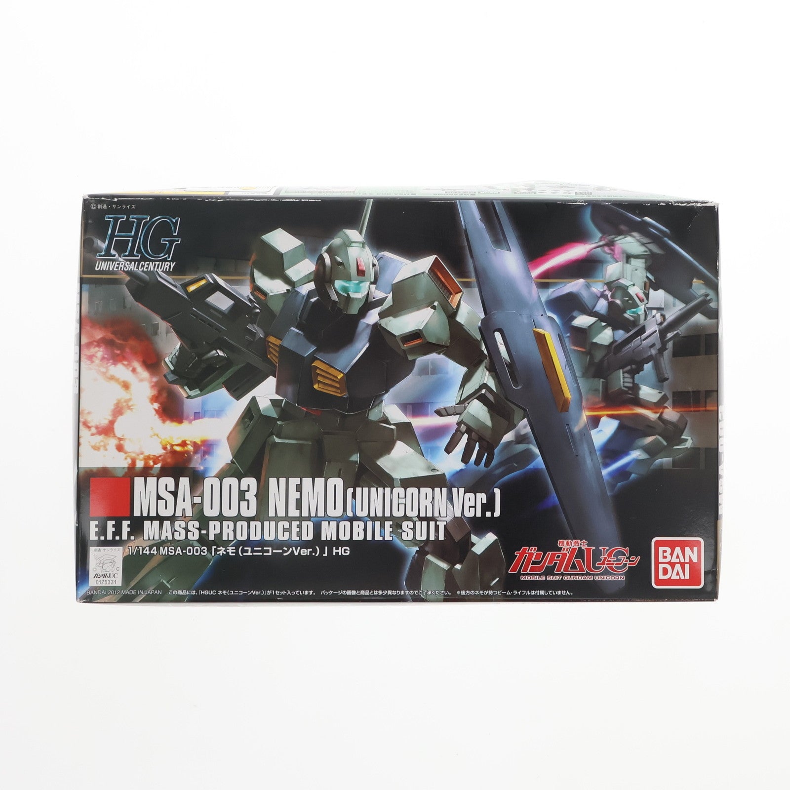 【中古即納】[PTM] HGUC 1/144 MSA-003 ネモ(ユニコーンVer.) 機動戦士ガンダムUC(ユニコーン) プラモデル(0175331) バンダイ(20180228)