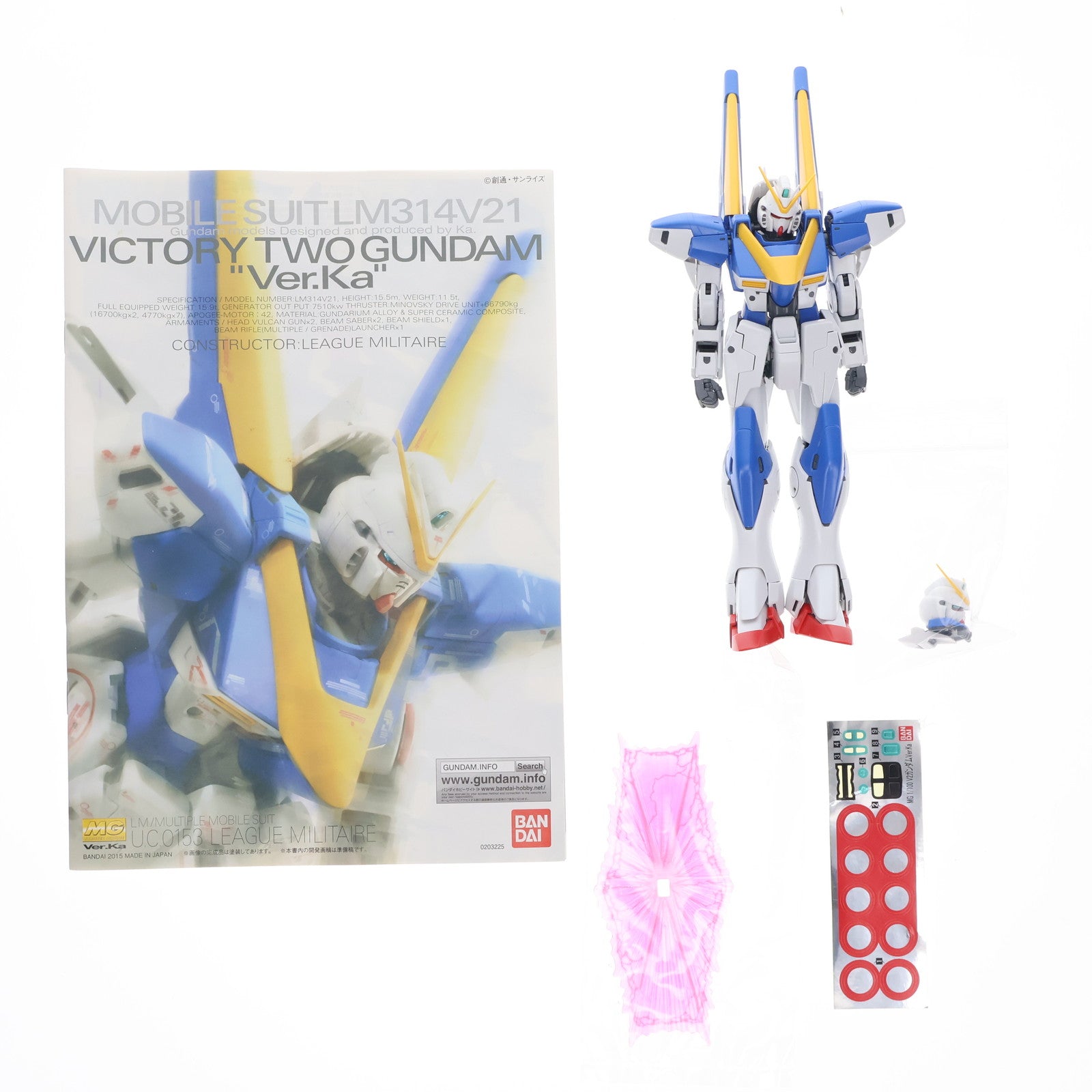 【中古即納】[PTM] MG 1/100 LM314V21 V2ガンダム Ver.Ka 機動戦士Vガンダム プラモデル(0203225) バンダイ(20151225)