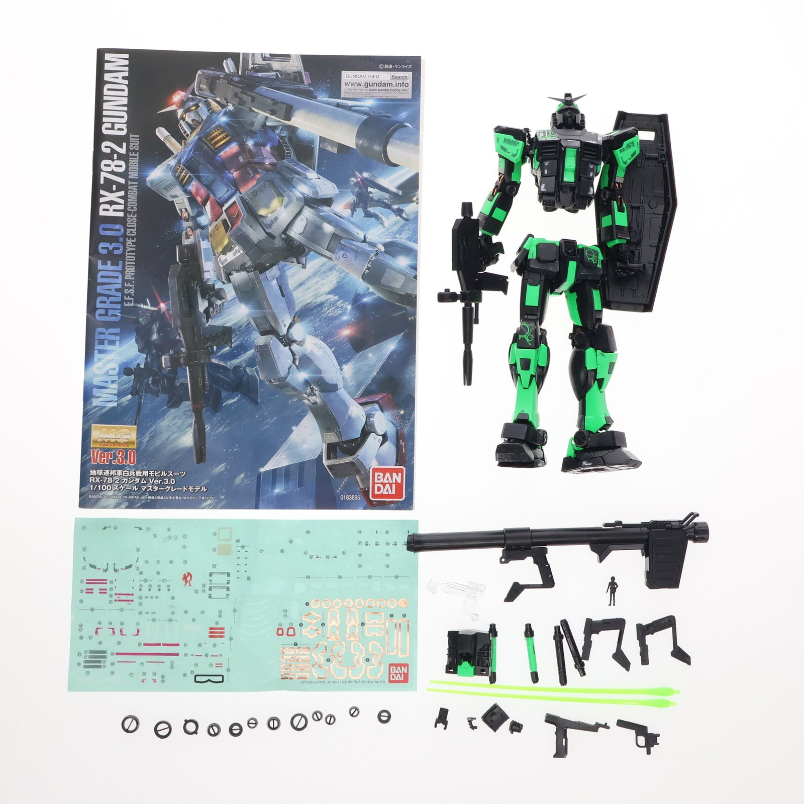 【中古即納】[PTM] MG 1/100 RX-78-2 ガンダム Ver.3.0(リサーキュレーションカラー/ネオングリーン) 機動戦士ガンダム プラモデル(5062959) ガンダムワールドCONTRAST in名古屋限定 バンダイスピリッツ(20211224)