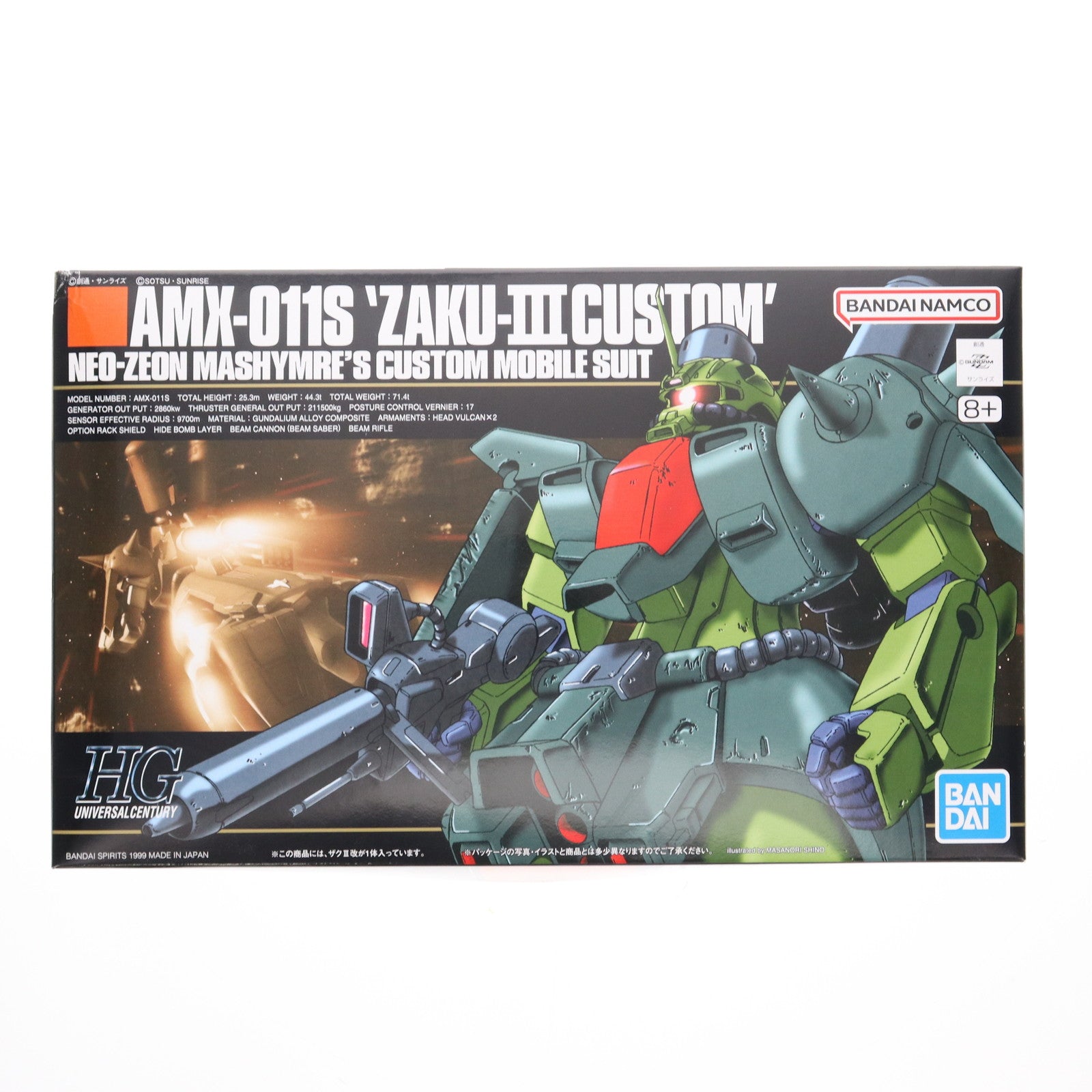 【中古即納】[PTM] (再販) HGUC 1/144 AMX-011S ザクIII改 機動戦士ガンダムZZ(ダブルゼータ) プラモデル(5055726) バンダイ(20250423)
