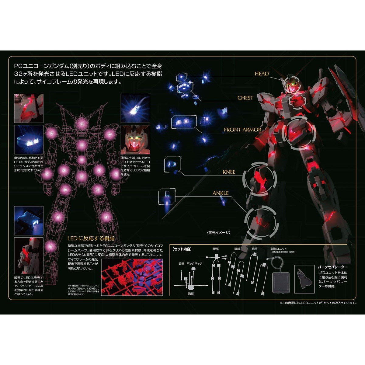 【中古即納】[PTM] (再販) PG 1/60 RX-0 ユニコーンガンダム用 LEDユニット 機動戦士ガンダムUC(ユニコーン) プラモデル用アクセサリ(5063945) バンダイスピリッツ(20250417)