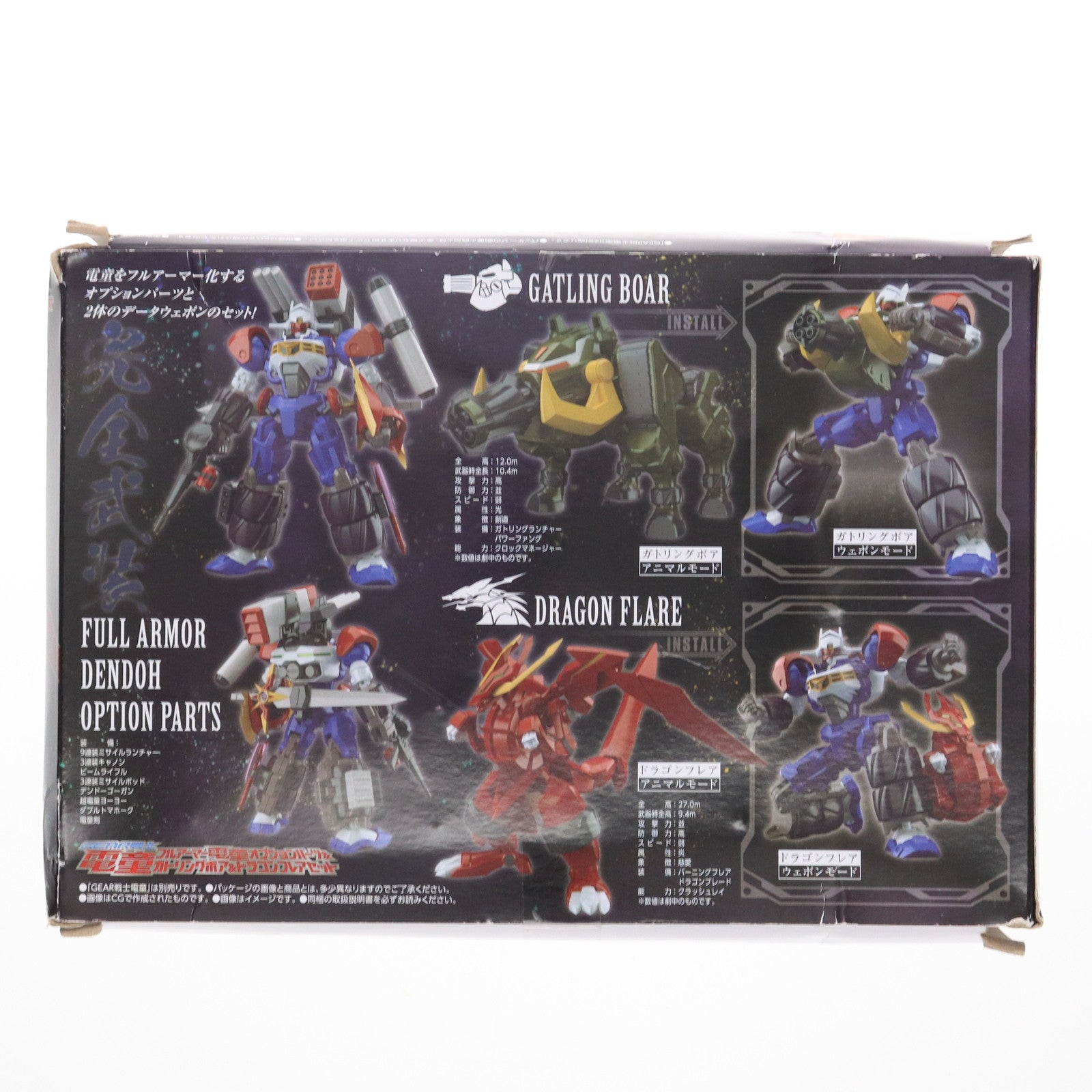 【中古即納】[PTM] (食玩) プレミアムバンダイ限定 スーパーミニプラ GEAR戦士電童(ギアファイターでんどう) フルアーマー電童オプションパーツ&ガトリングボア&ドラゴンフレアセット プラモデル バンダイ(20210131)