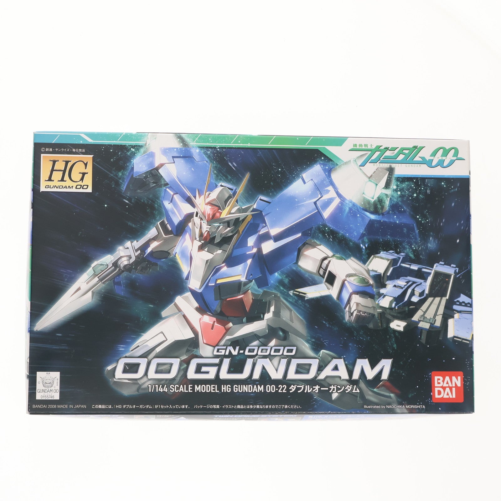【中古即納】[PTM] HG 1/144 GN-0000 ダブルオーガンダム 機動戦士ガンダム00(ダブルオー) プラモデル(0155746) バンダイ(20080930)