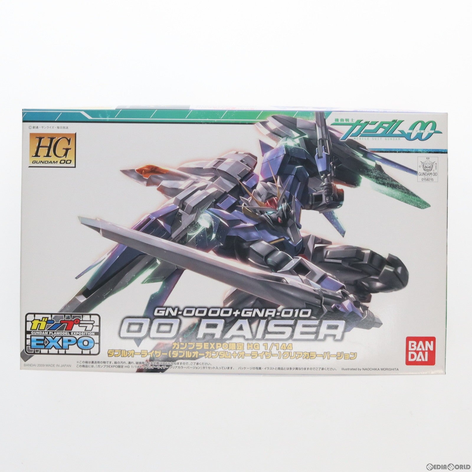 【中古即納】[PTM] 1/144 HG GN-0000+GNA-010 ダブルオーライザー(ダブルオーガンダム+オーライザー) クリアカラーバージョン 機動戦士ガンダムOO(ダブルオー) プラモデル(0158215) ガンプラEXPO限定 バンダイ(20091231)